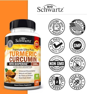 Foto 7 | Curcumina De Cúrcuma Bioschwartz 180 Cápsulas-Venta Internacional
