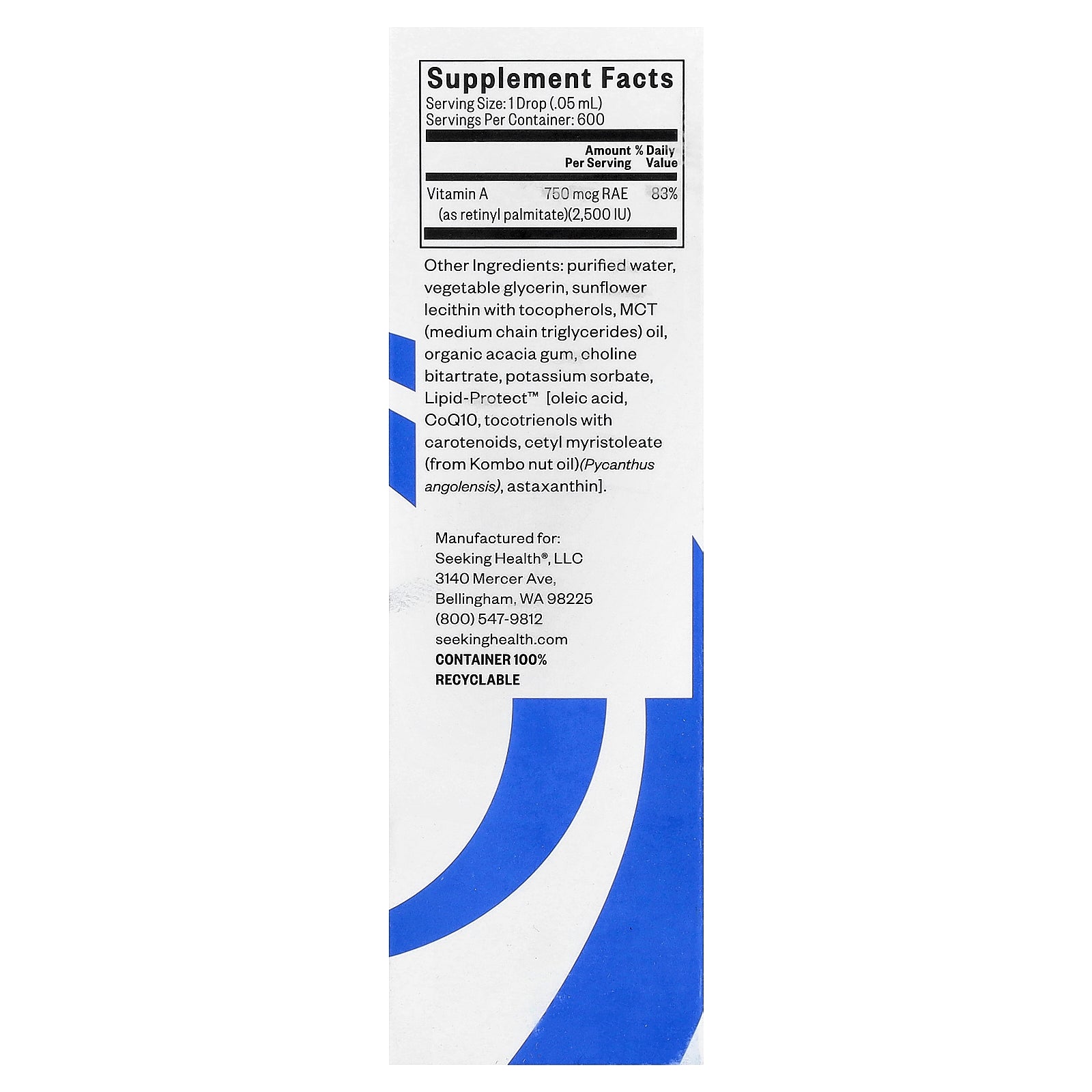 Foto 2 | Suplemento Seeking Health Vitamina A 30 Ml - Venta Internacional