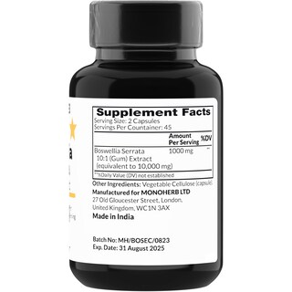 Foto 2 | Suplemento Monoherb Extracto De Boswellia Serrata 1000 Mg - 90 Cápsulas - Venta Internacional.