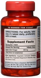 Foto 3 | Suplemento De Vinagre De Sidra De Manzana Puritan's Pride, 600 Mg, 200 Tabletas - Venta Internacional.