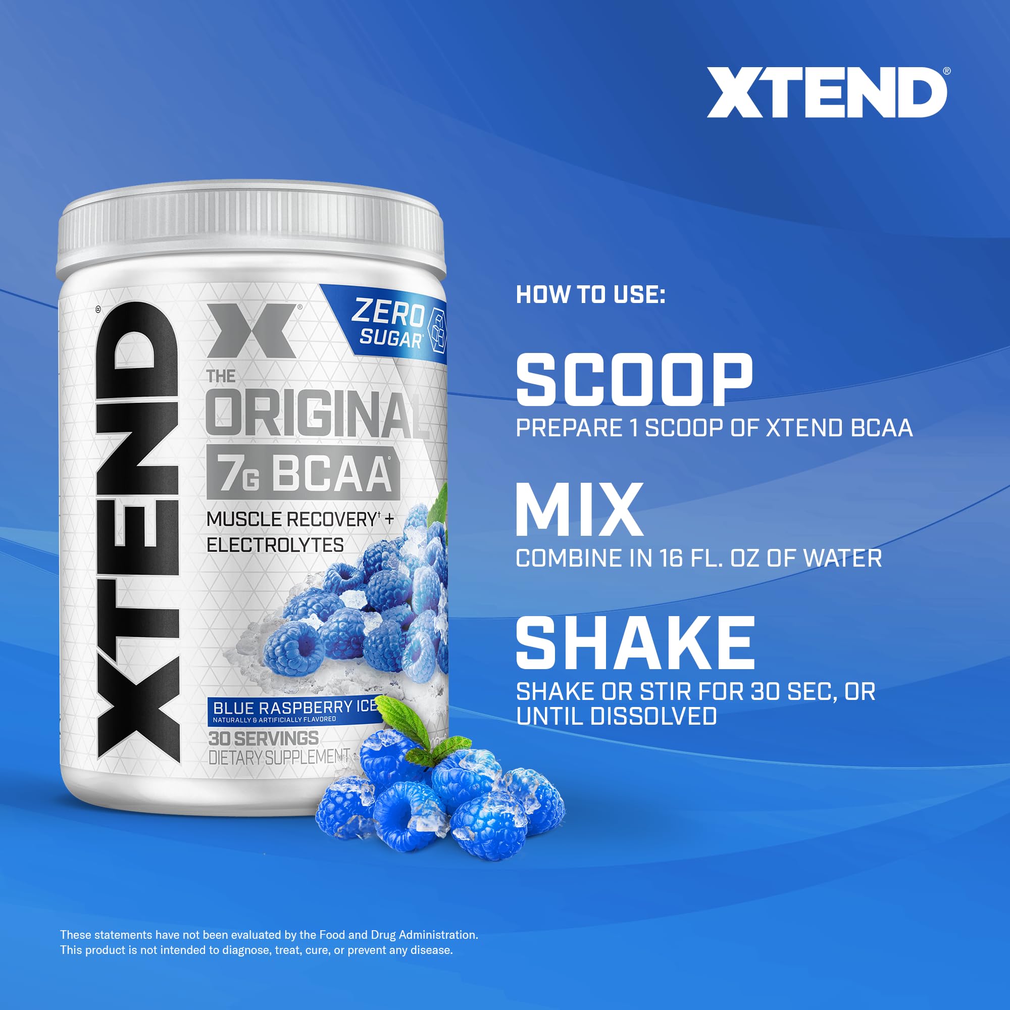 Foto 8 pulgar | BCAA en Polvo Scivation Xtend Original Blue Frambuesa Ice 30 Servicios - Venta Internacional
