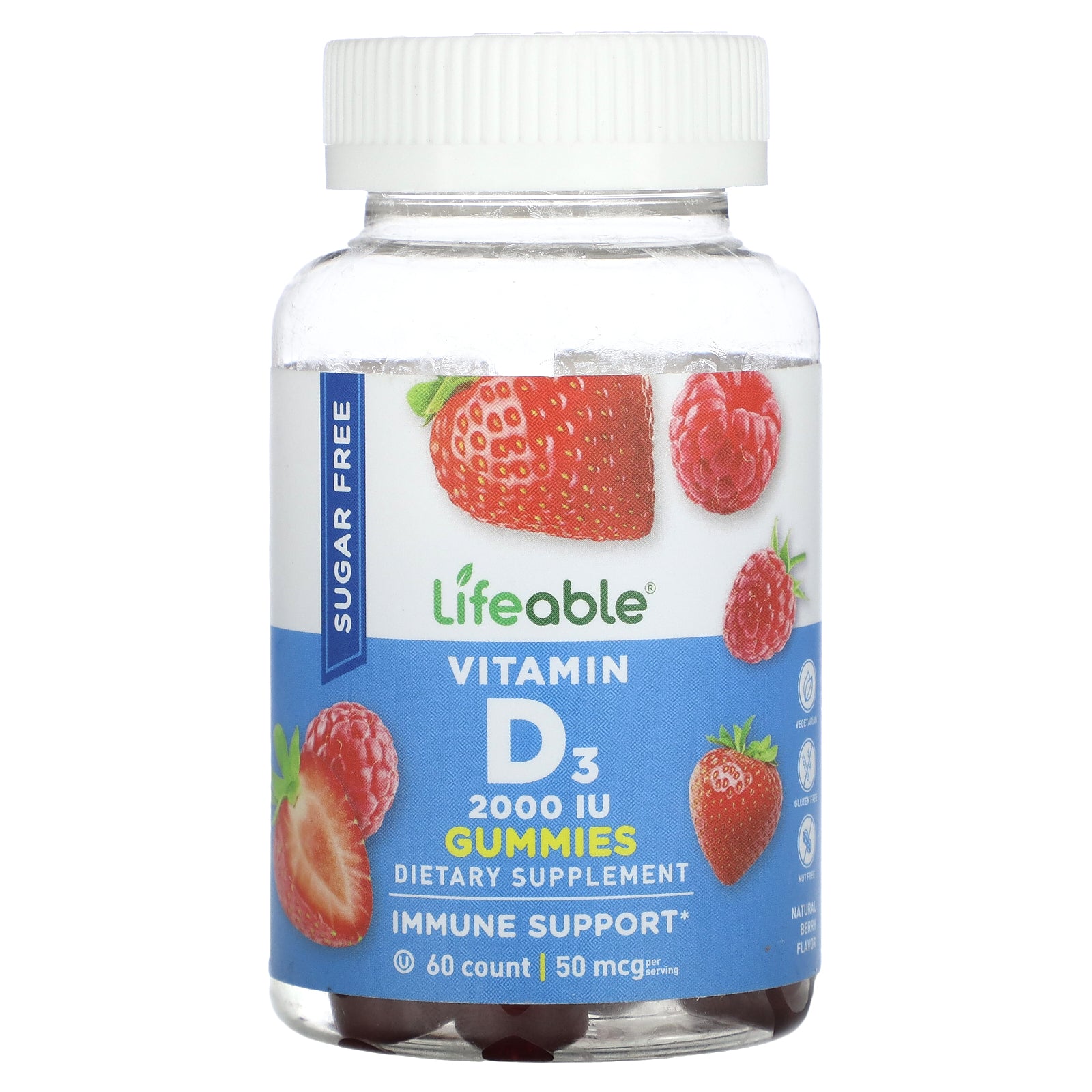 Foto 2 pulgar | Suplemento Vitamina D3 Lifeable Sin Azúcar 60 Gomitas - Venta Internacional