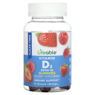 Foto 1 | Suplemento Vitamina D3 Lifeable Sin Azúcar 60 Gomitas - Venta Internacional