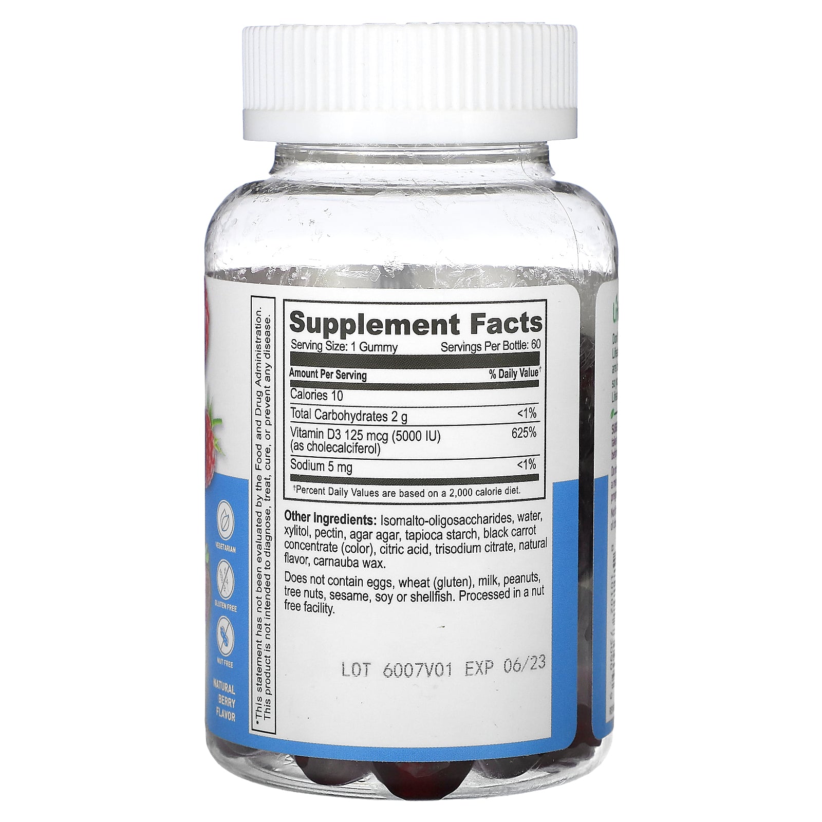 Foto 3 pulgar | Suplemento Vitamina D3 Lifeable 25 Mcg 60 Gomitas - Venta Internacional