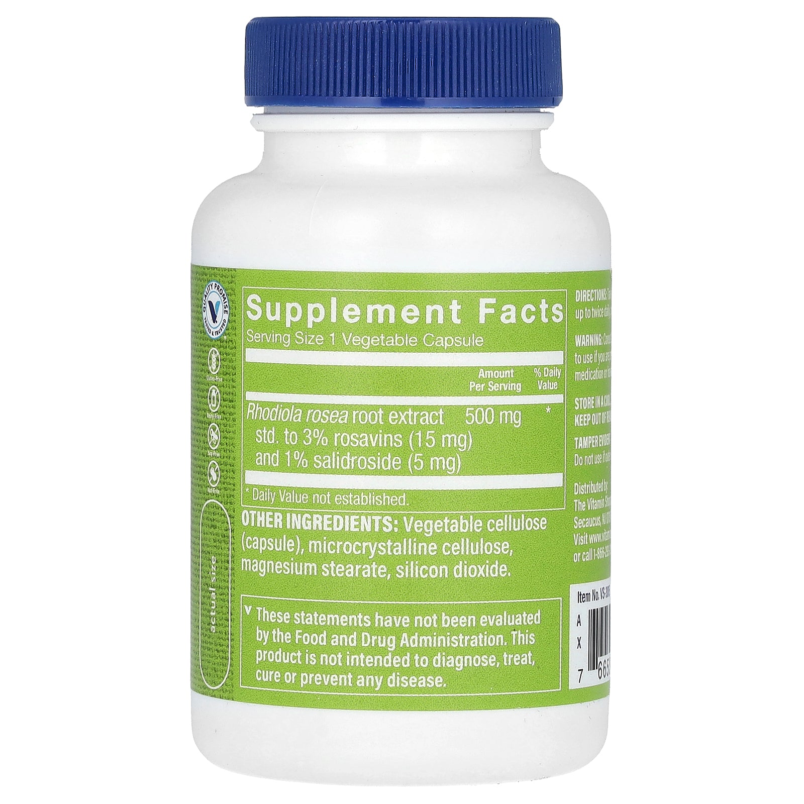 Foto 2 | Suplemento The Vitamin Shoppe Rhodiola Rosea 60 Cápsulas - Venta Internacional