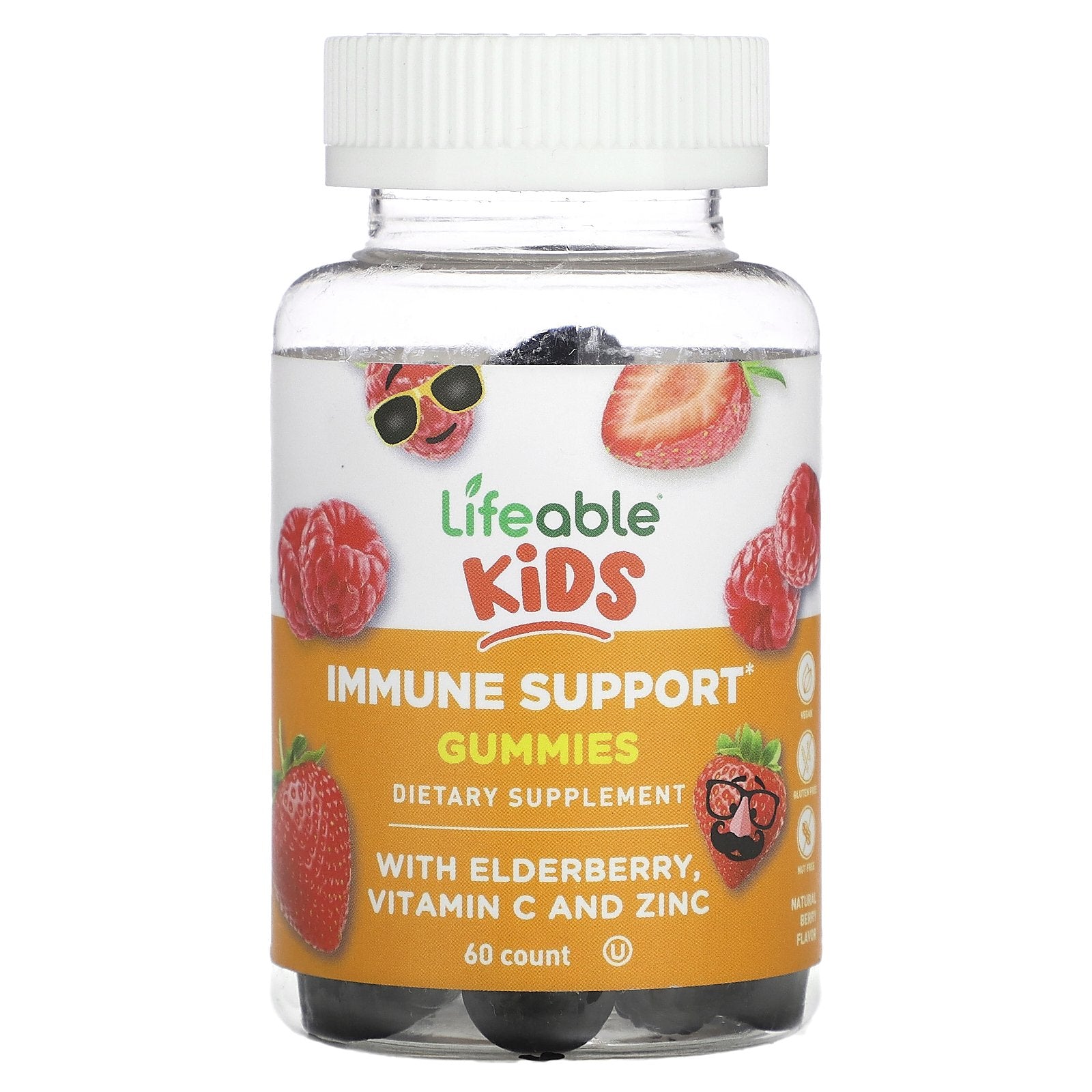 Foto 2 pulgar | Suplemento Lifeable Kids Immune Support Natural Berry 60 Gomitas - Venta Internacional