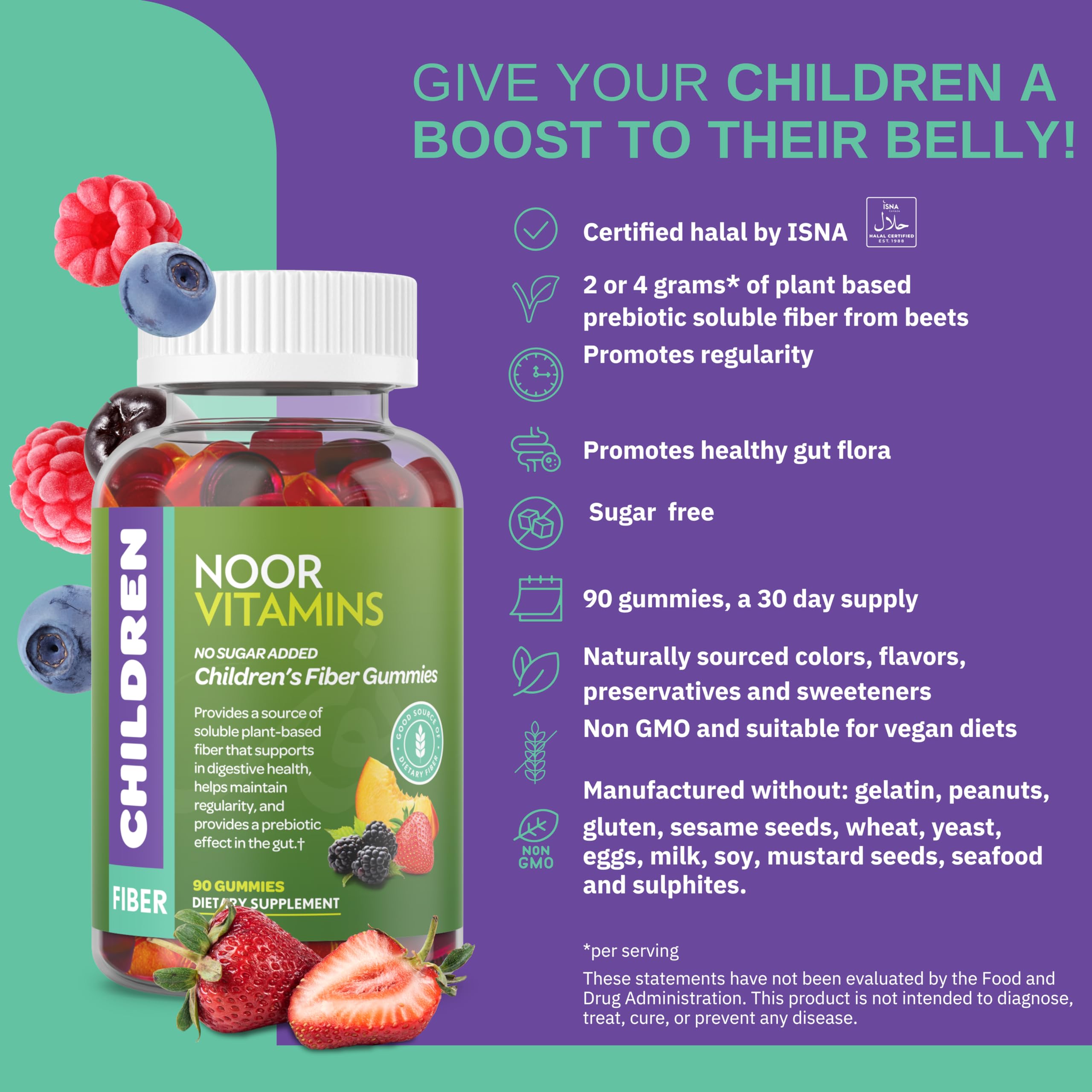 Foto 4 pulgar | Vitaminas para Niños Noor Vitamins Halal 90 Gomitas - Venta Internacional
