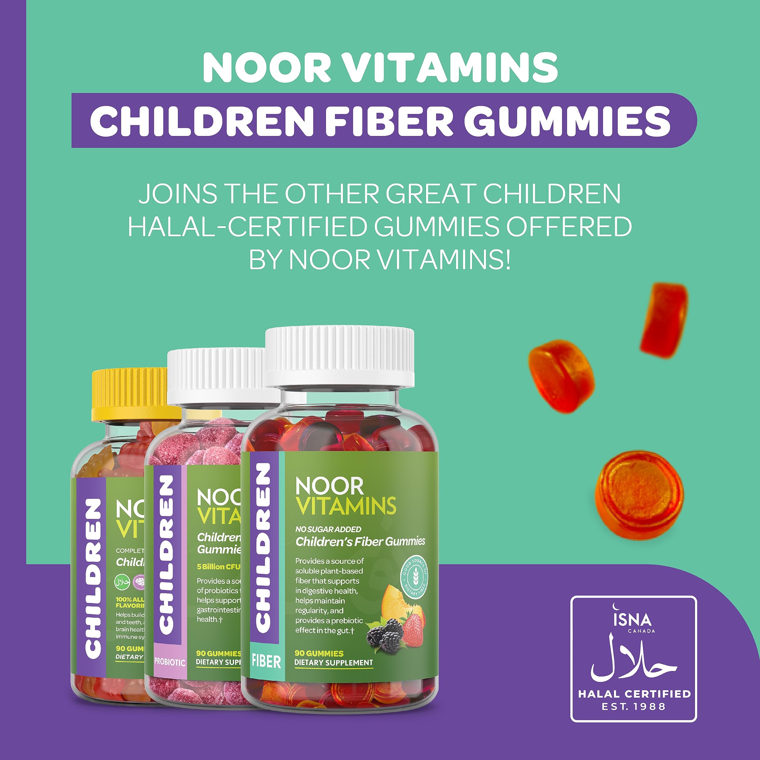 Foto 8 pulgar | Vitaminas para Niños Noor Vitamins Halal 90 Gomitas - Venta Internacional