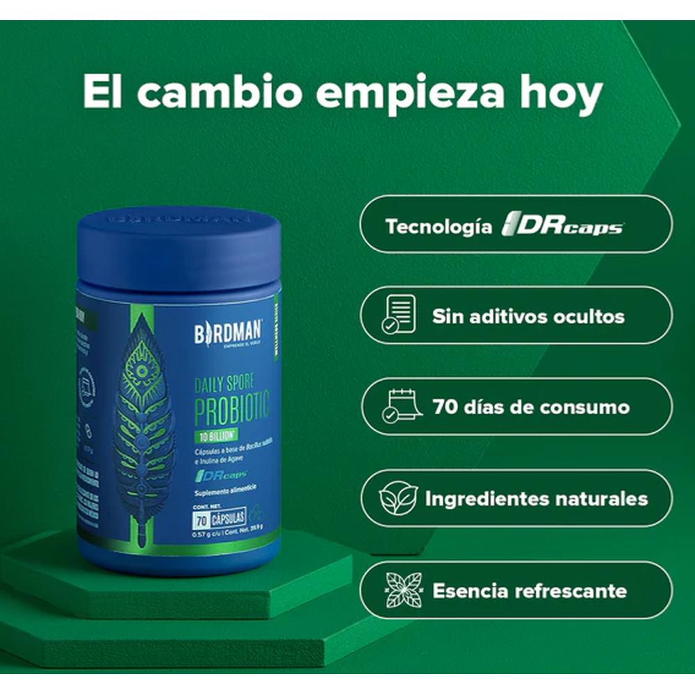 Foto 4 | Daily Spore Probiotic Probióticos 10 Billones 70 Caps Birdman