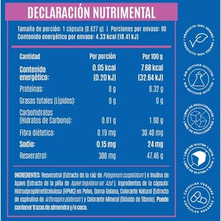 Foto 2 | Resveratrol E Inulina De Agave 90 Capsulas Birdman