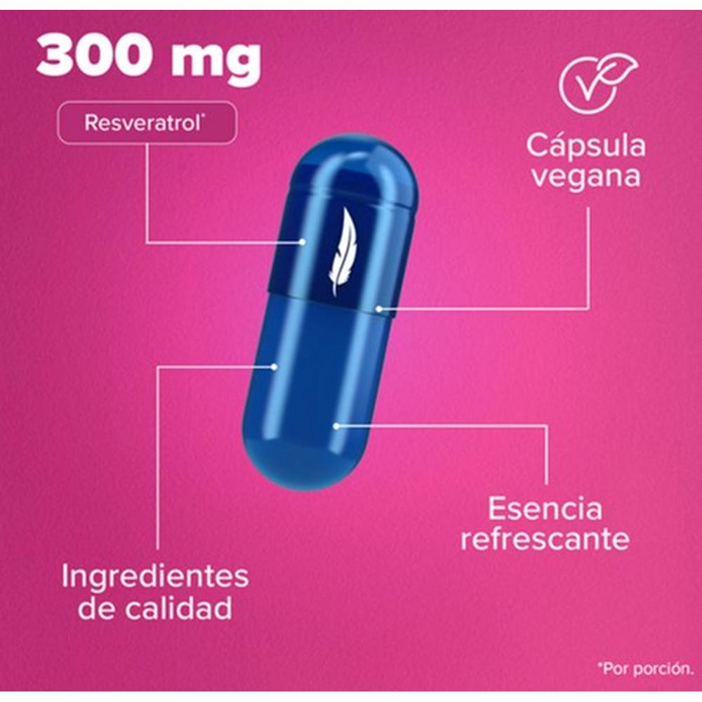 Foto 4 pulgar | Resveratrol E Inulina De Agave 90 Capsulas Birdman