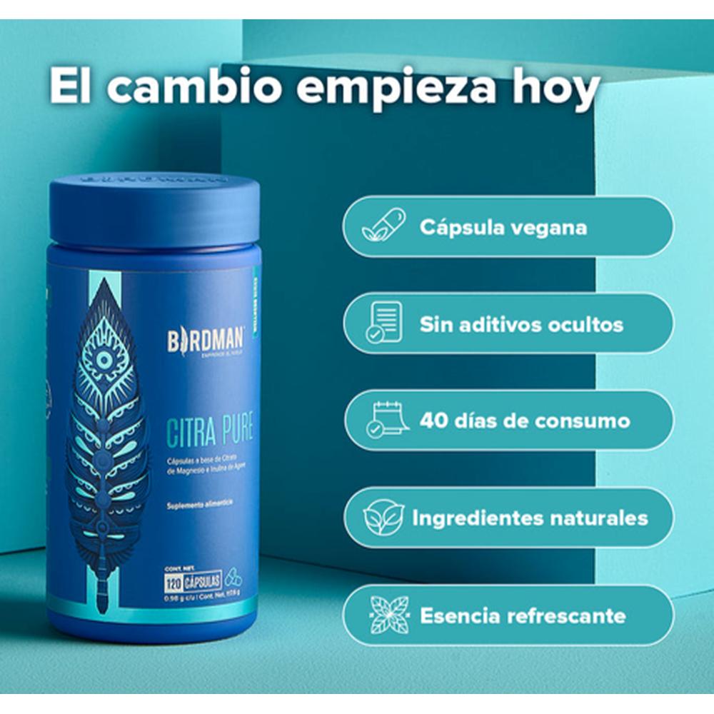 Foto 5 | Citrato De Magnesio E Inulina De Agave 120 Capsulas Birdman