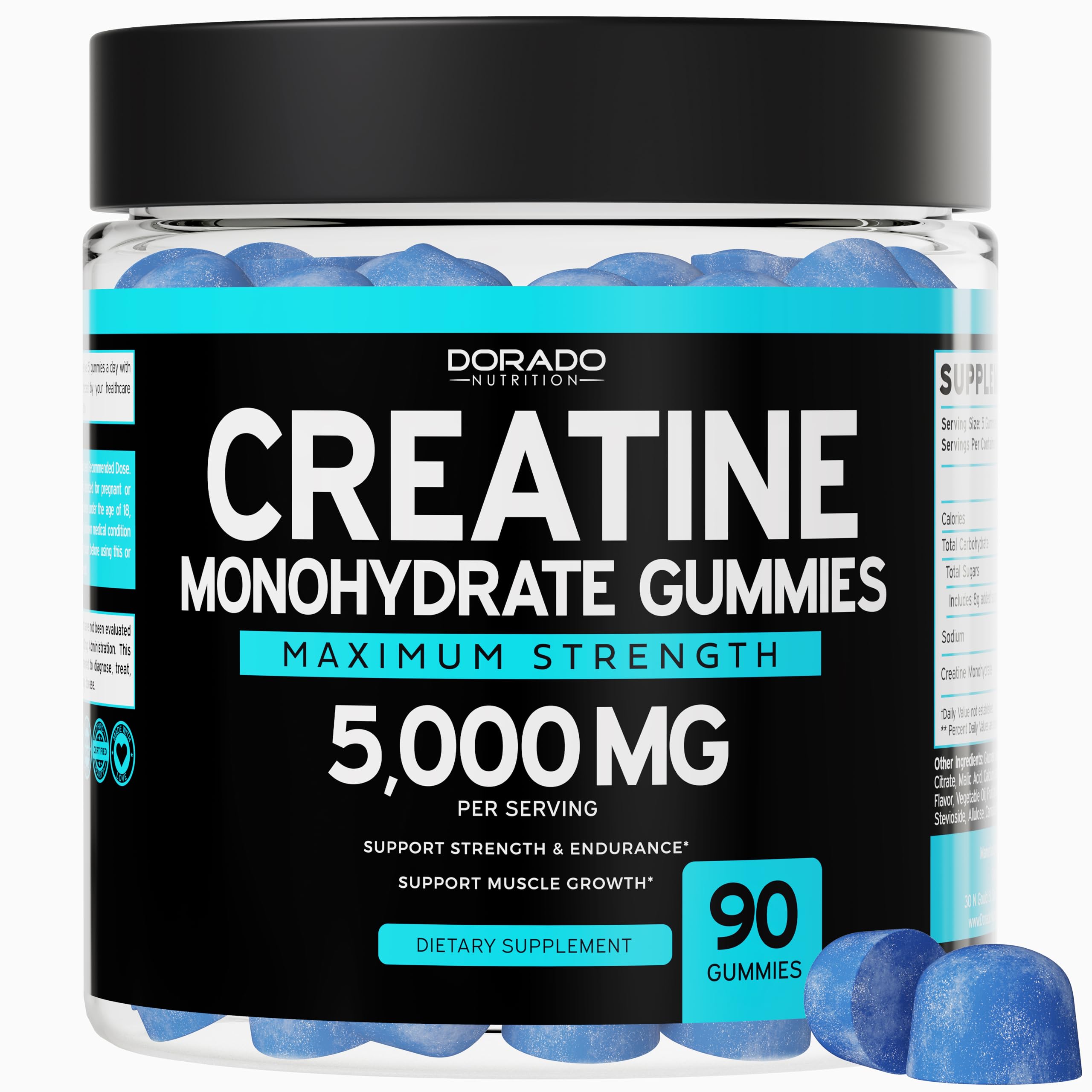 Foto 2 pulgar | Gomitas De Monohidrato De Creatina Supplement Dorado Nutrition - Venta Internacional.