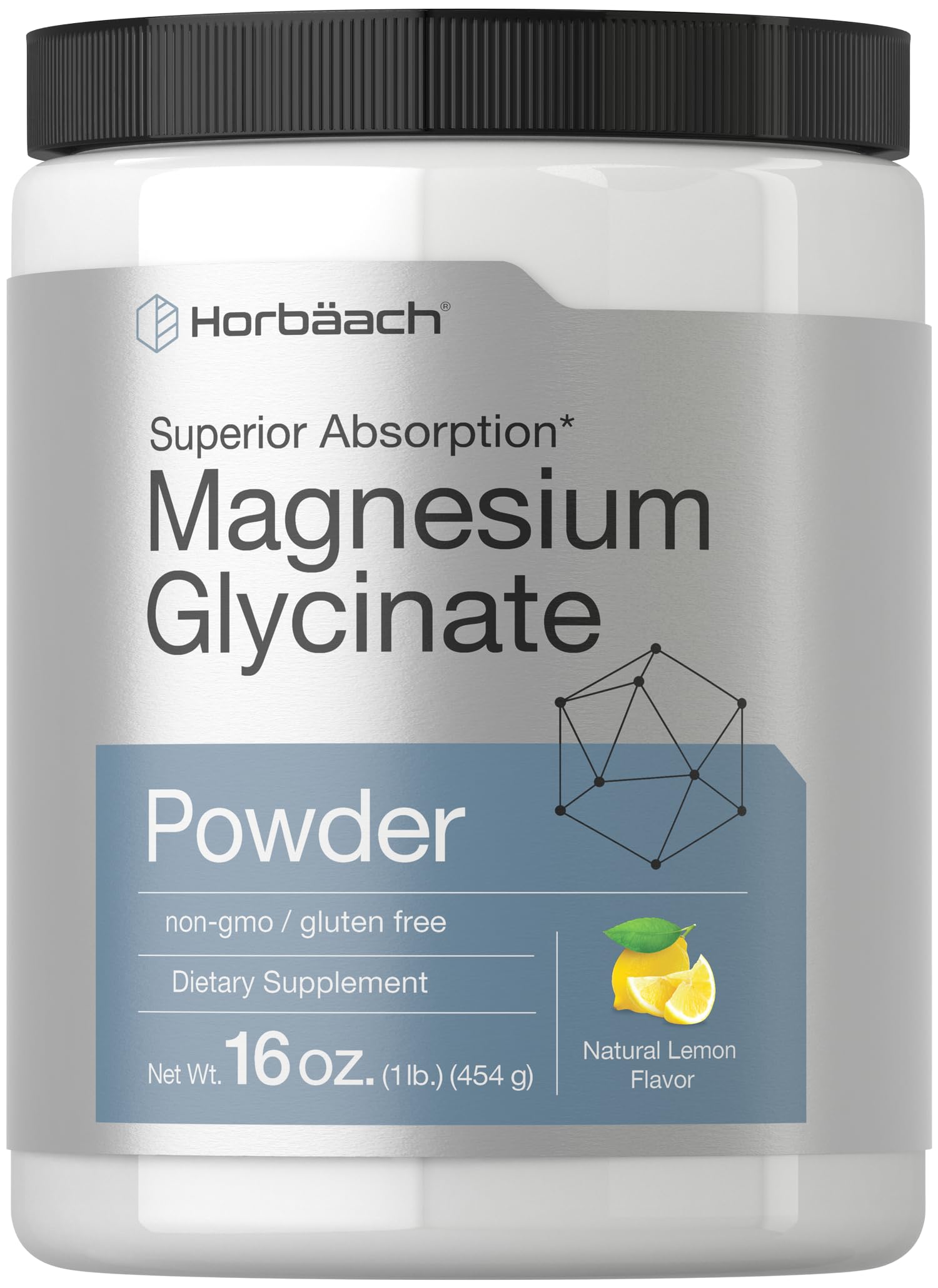 Foto 2 pulgar | Glicinato De Magnesio En Polvo Horbaach 454 G Con Sabor A Limón - Venta Internacional.