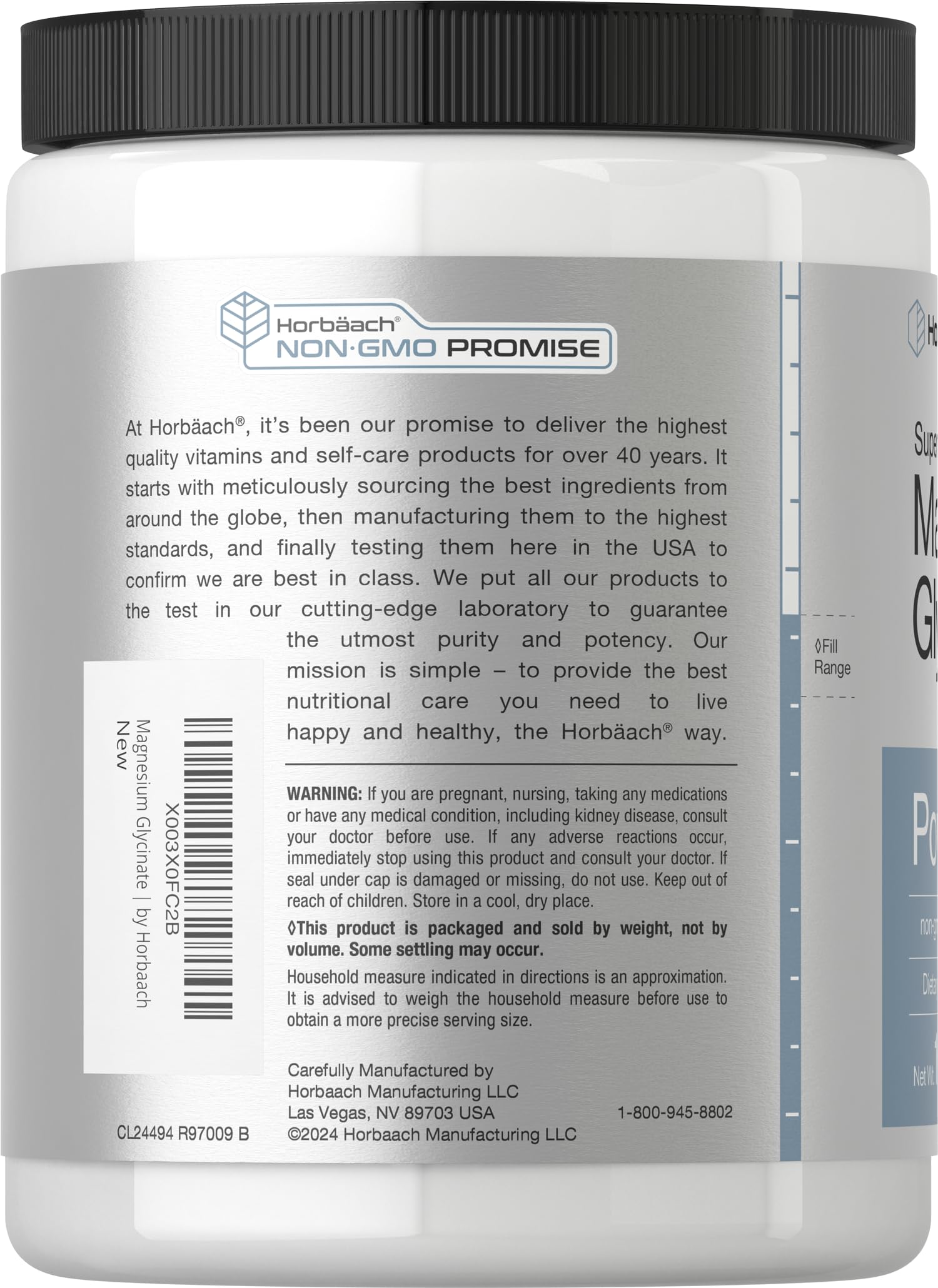 Foto 3 | Glicinato De Magnesio En Polvo Horbaach 454 G Con Sabor A Limón - Venta Internacional.