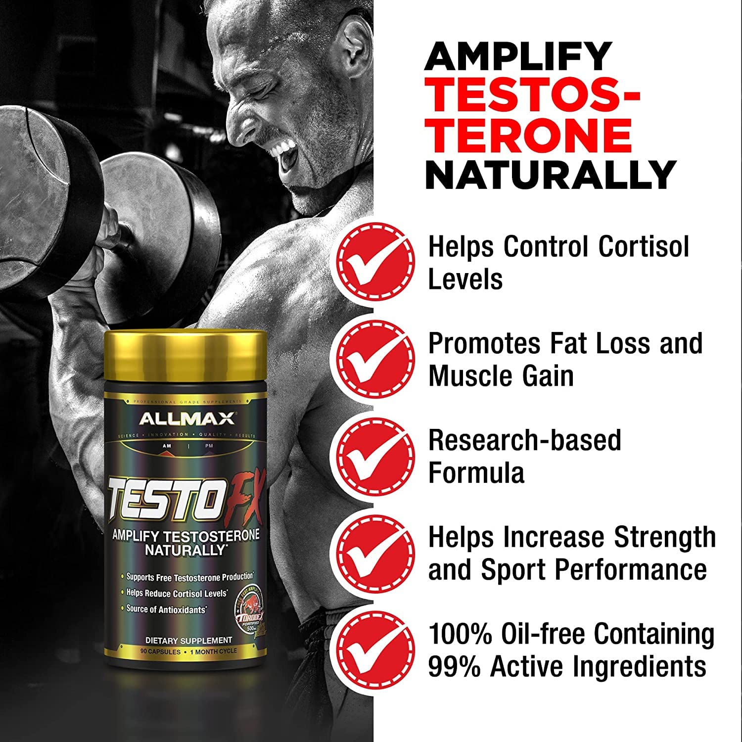 Foto 4 pulgar | Suplemento Allmax Nutrition Testofx Male Support 90 Cápsulas - Venta Internacional.