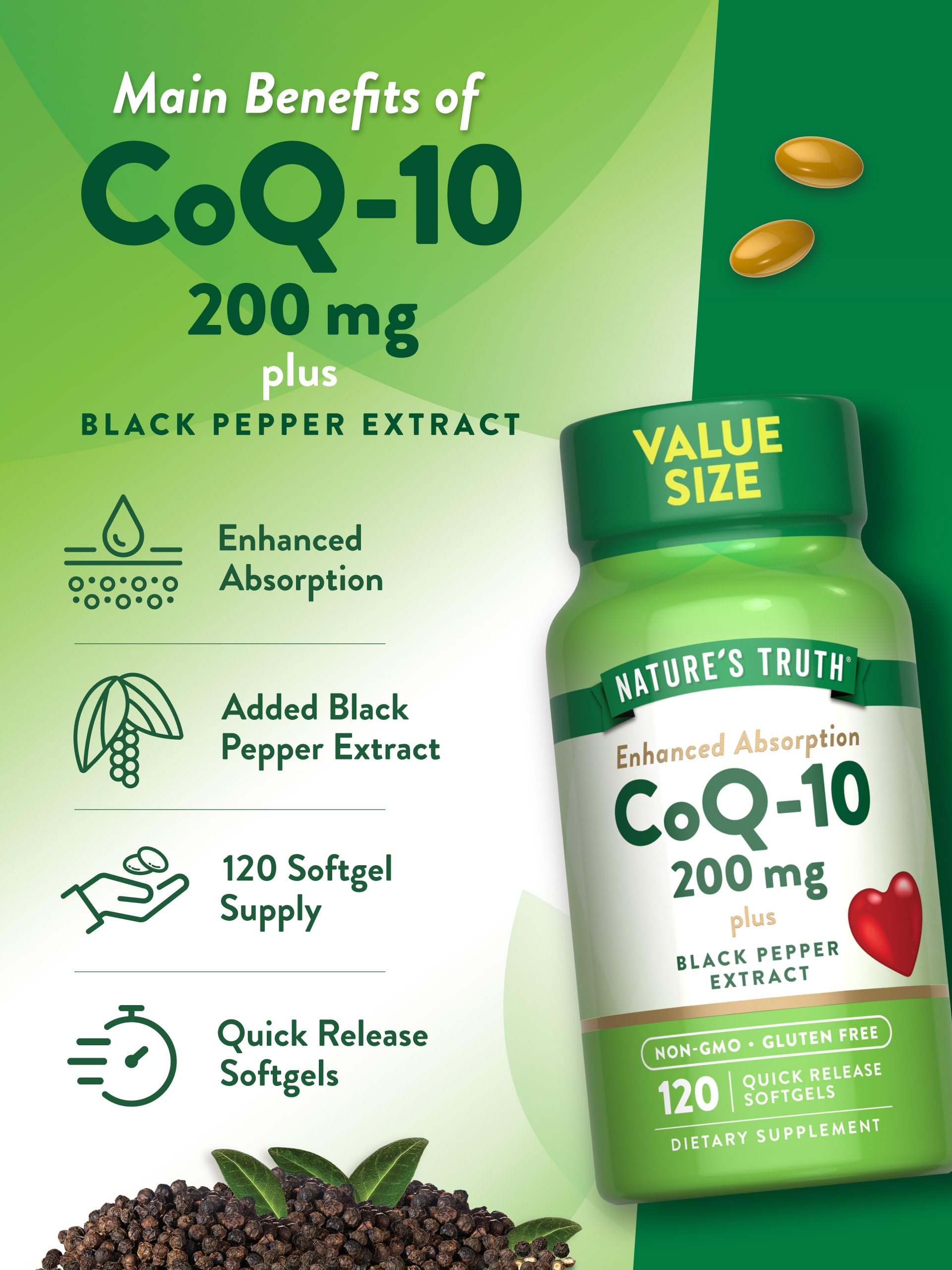 Foto 6 pulgar | Suplemento Nature's Truth Coq10 200 Mg 120 Cápsulas Blandas - Venta Internacional.