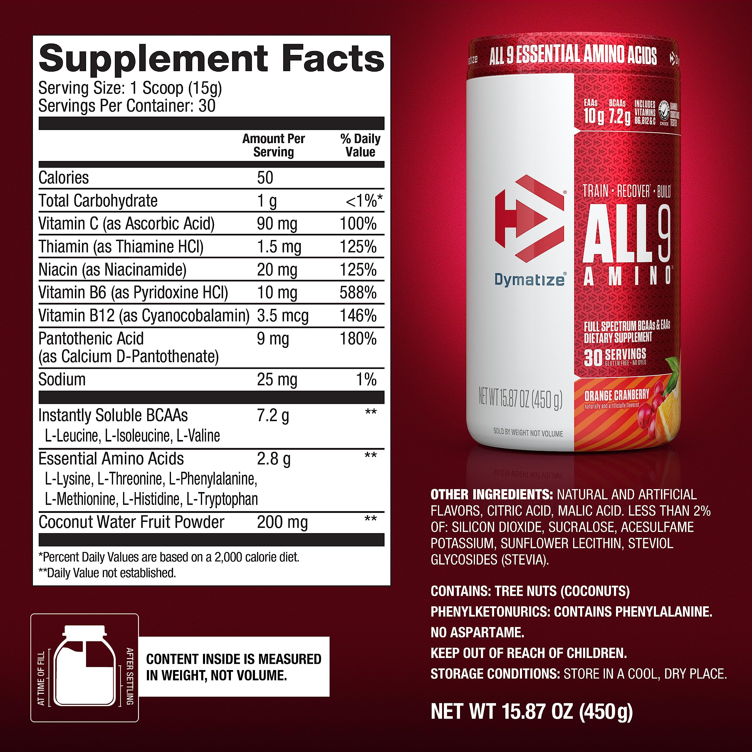Foto 6 pulgar | Suplemento Dymatize All9 Amino, Naranja Y Arándano, 450 Ml - Venta Internacional.