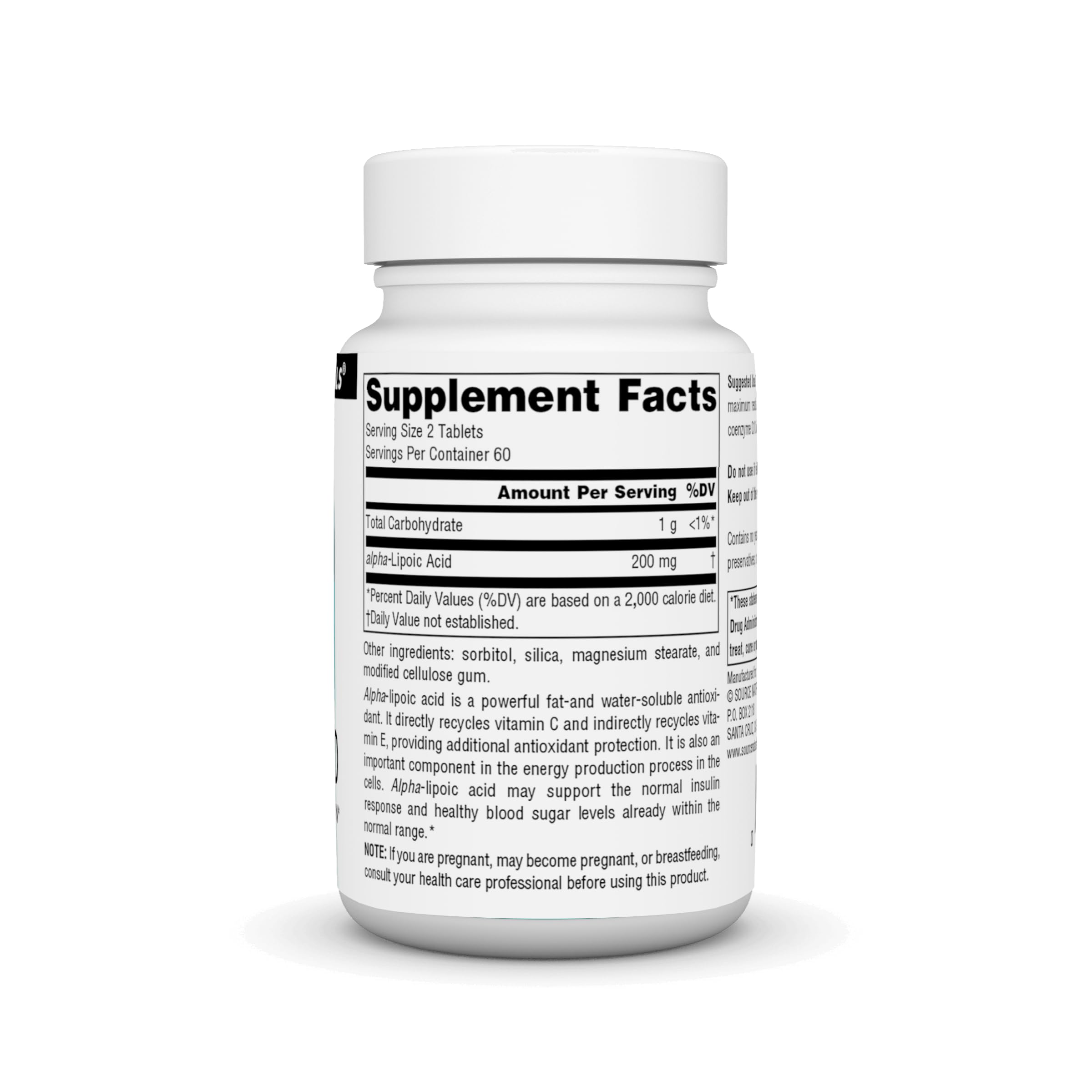 Foto 3 pulgar | Supplement Source Naturals Ácido Alfa Lipoico 100 Mg 120 Comprimidos - Venta Internacional.
