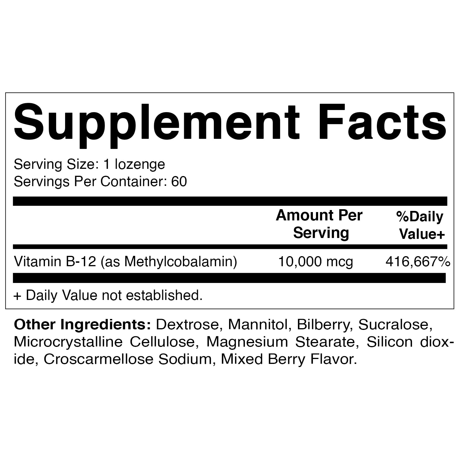 Foto 3 pulgar | Suplemento Vitamático De Metil B12 De 10,000 Mcg, 60 Pastillas - Venta Internacional.