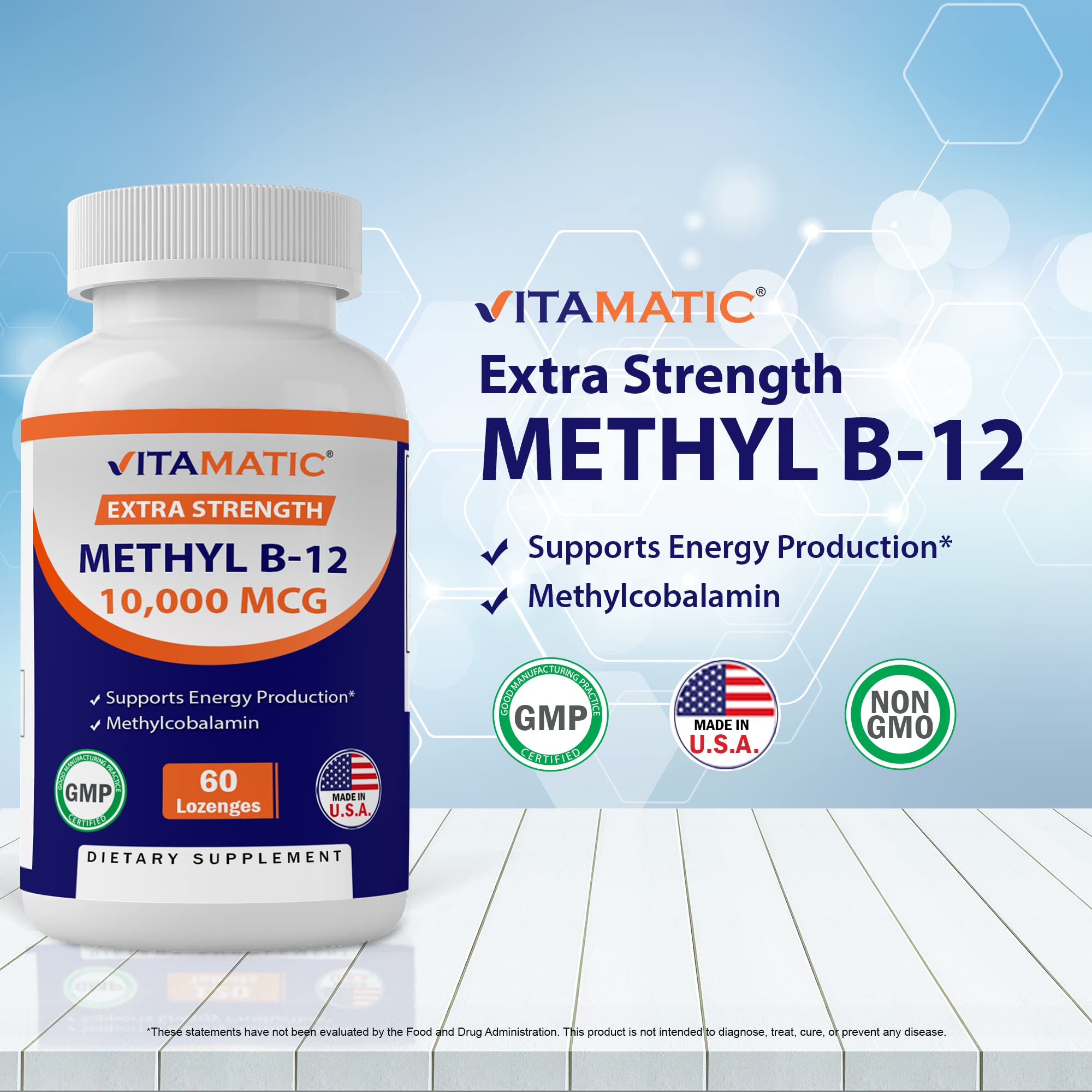 Foto 4 pulgar | Suplemento Vitamático De Metil B12 De 10,000 Mcg, 60 Pastillas - Venta Internacional.