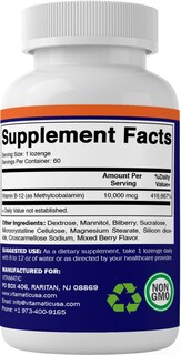 Foto 5 | Suplemento Vitamático De Metil B12 De 10,000 Mcg, 60 Pastillas - Venta Internacional.