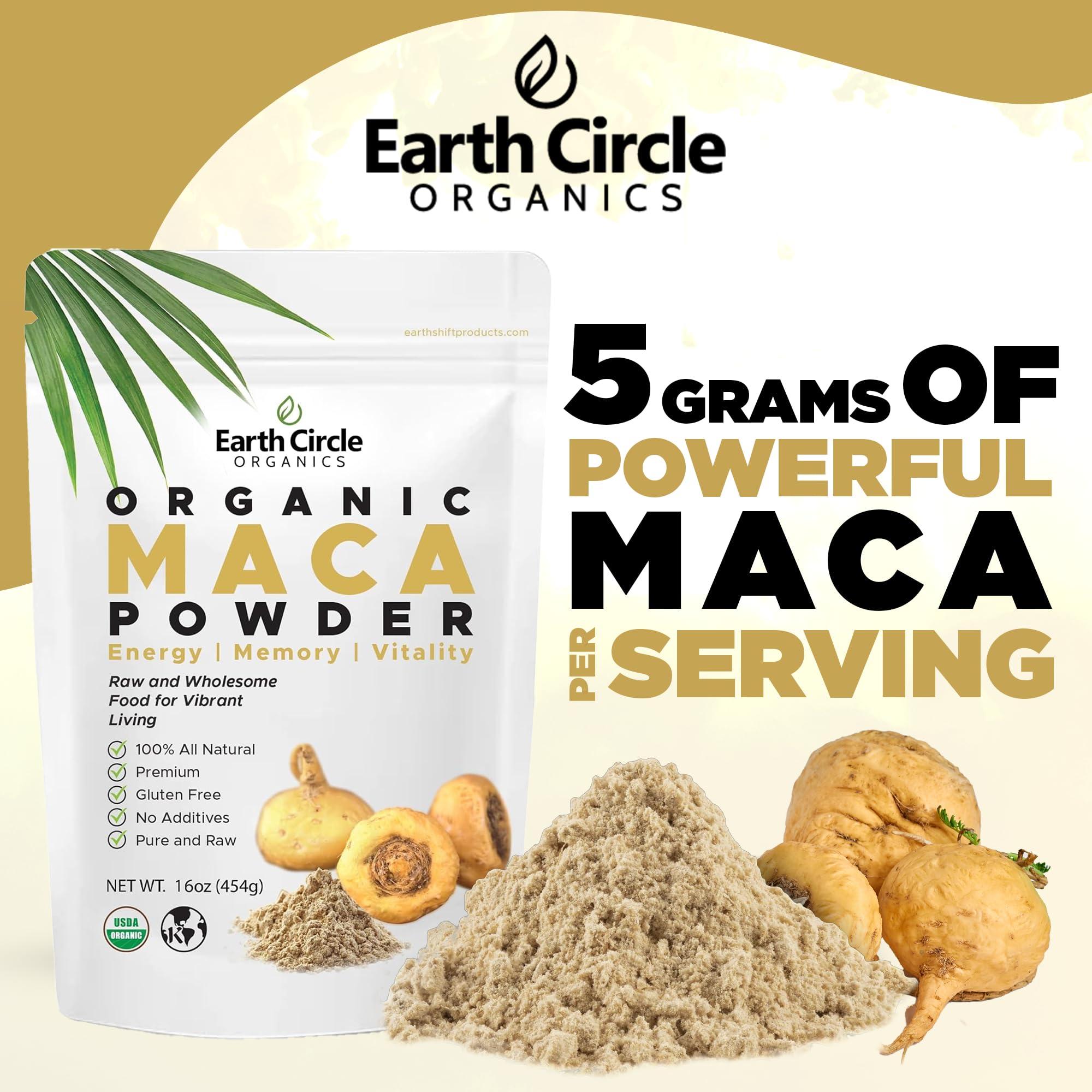 Foto 6 pulgar | Raíz De Maca En Polvo Earth Circle Organics, 454 G, Superalimento Vegano - Venta Internacional.