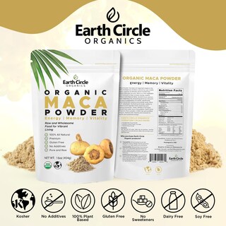 Foto 7 | Raíz De Maca En Polvo Earth Circle Organics, 454 G, Superalimento Vegano - Venta Internacional.