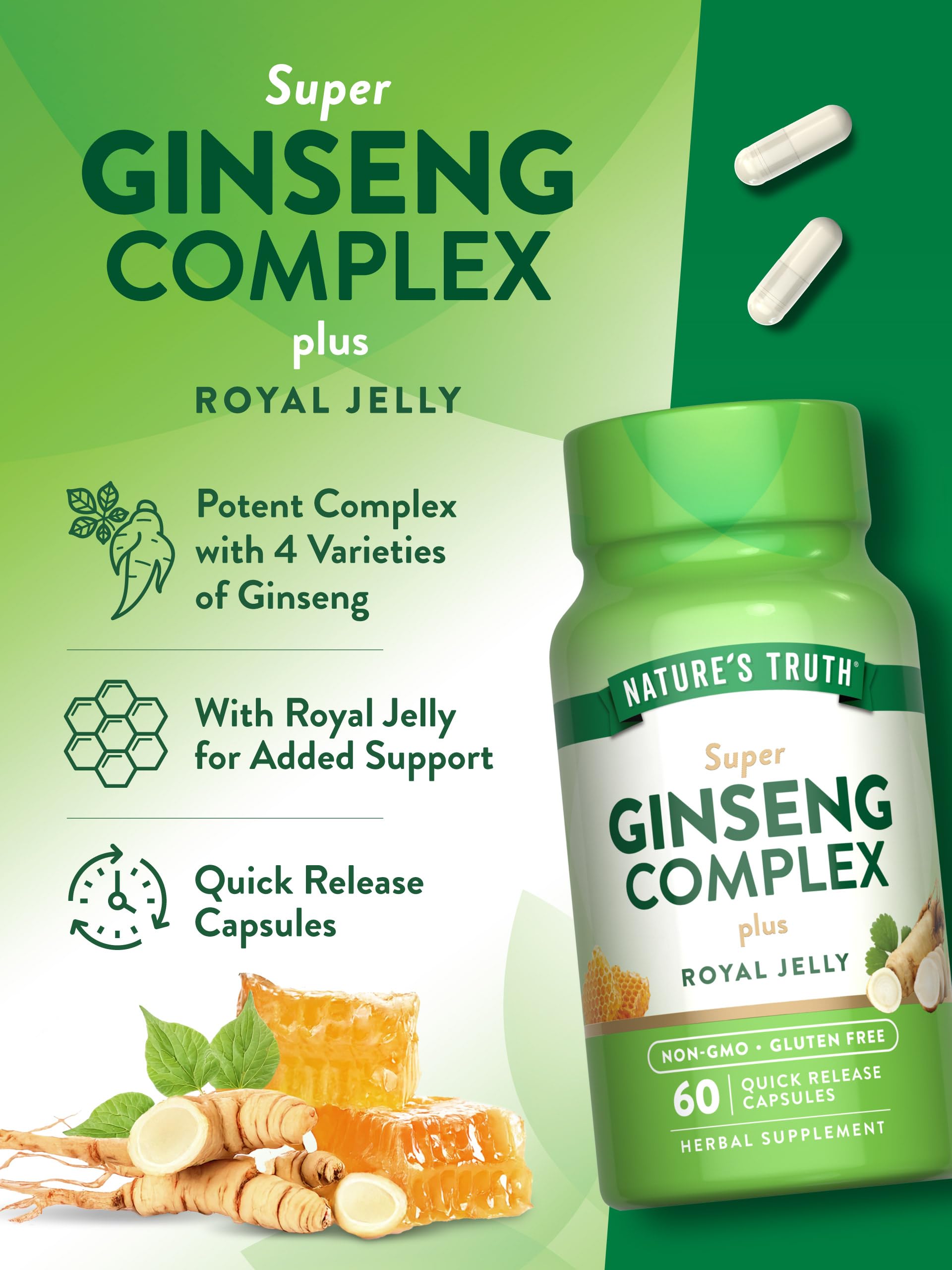 Foto 6 pulgar | Suplemento Nature's Truth Super Ginseng Complex 60 Cápsulas - Venta Internacional.