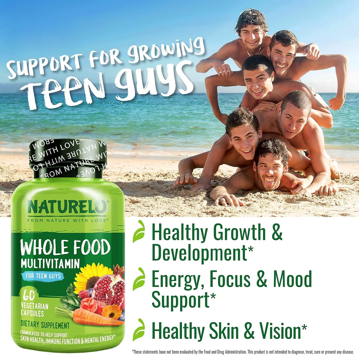 Foto 7 | Suplemento Multivitamínico Naturelo Teen 60 Cápsulas - Venta Internacional.