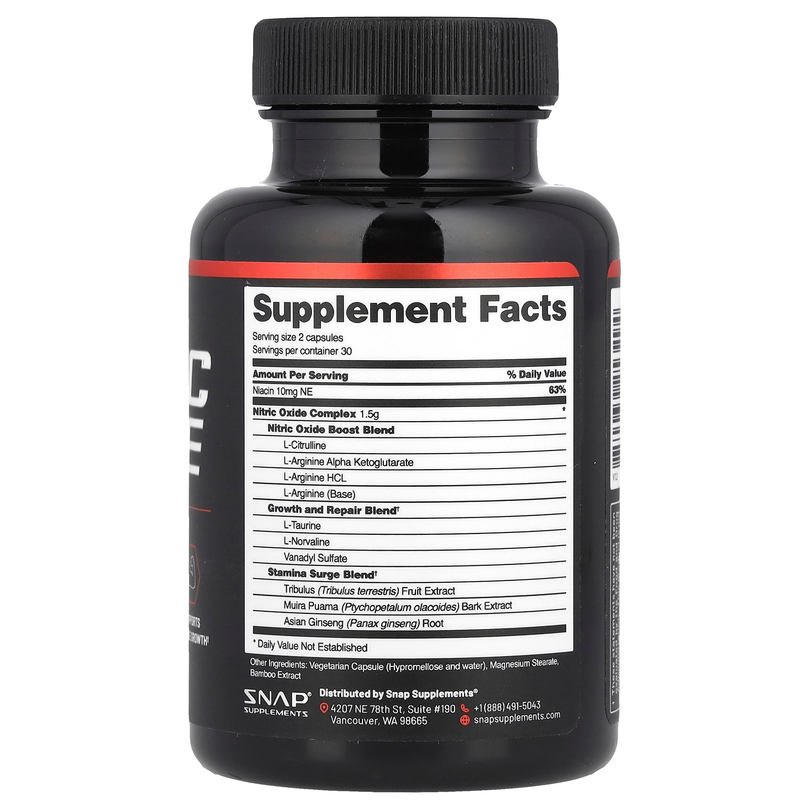 Foto 3 pulgar | Suplemento Snap Supplements, Potenciador De Óxido Nítrico, 60 Cápsulas - Venta Internacional.