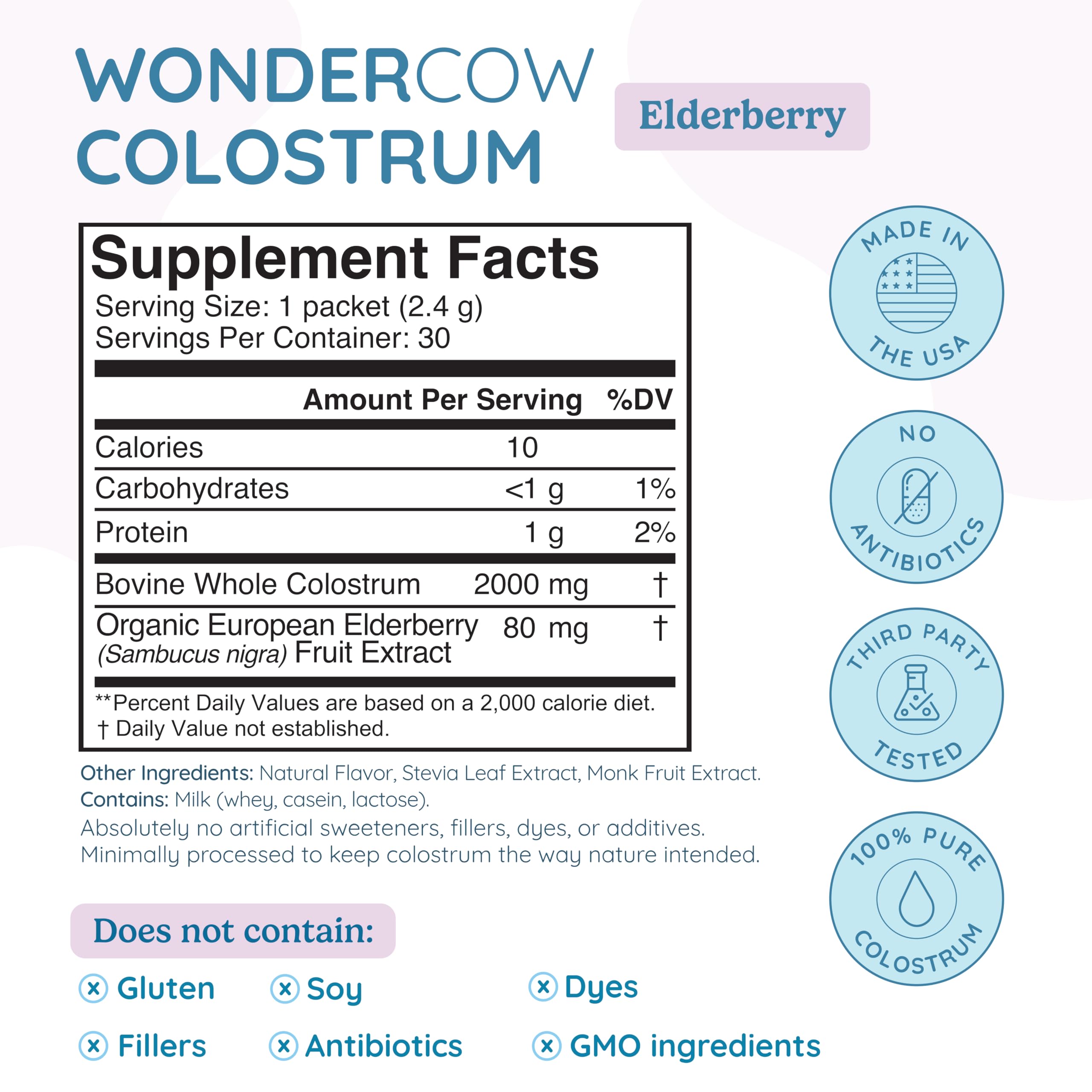 Foto 3 pulgar | Suplemento De Calostro En Polvo Wondercow Para La Salud Intestinal 30 Porciones - Venta Internacional.