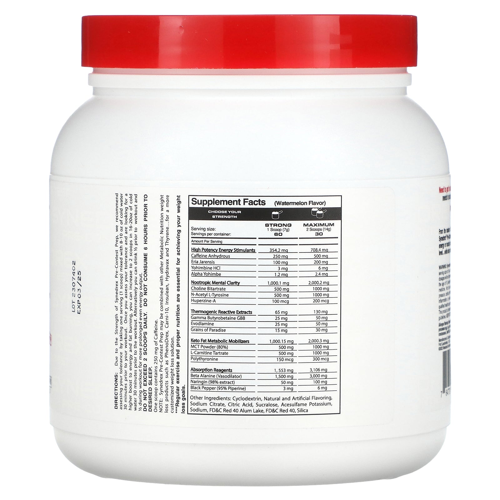 Foto 3 pulgar | Suplemento Metabolic Nutrition Synedrex Pre-contest Prep 420 G - Venta Internacional.