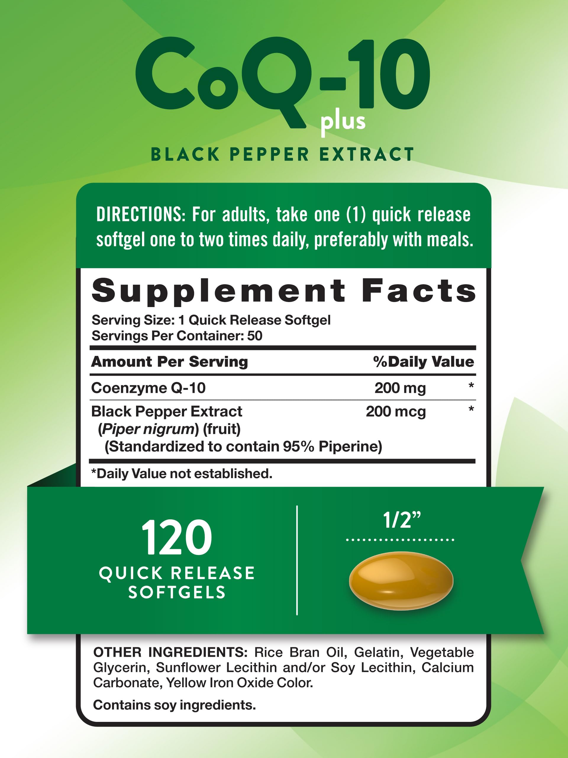 Foto 3 pulgar | Suplemento Nature's Truth Coq10, 200 Mg, Cápsulas Blandas, 50 Unidades - Venta Internacional.