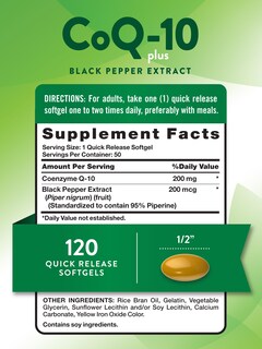 Foto 2 | Suplemento Nature's Truth Coq10, 200 Mg, Cápsulas Blandas, 50 Unidades - Venta Internacional.