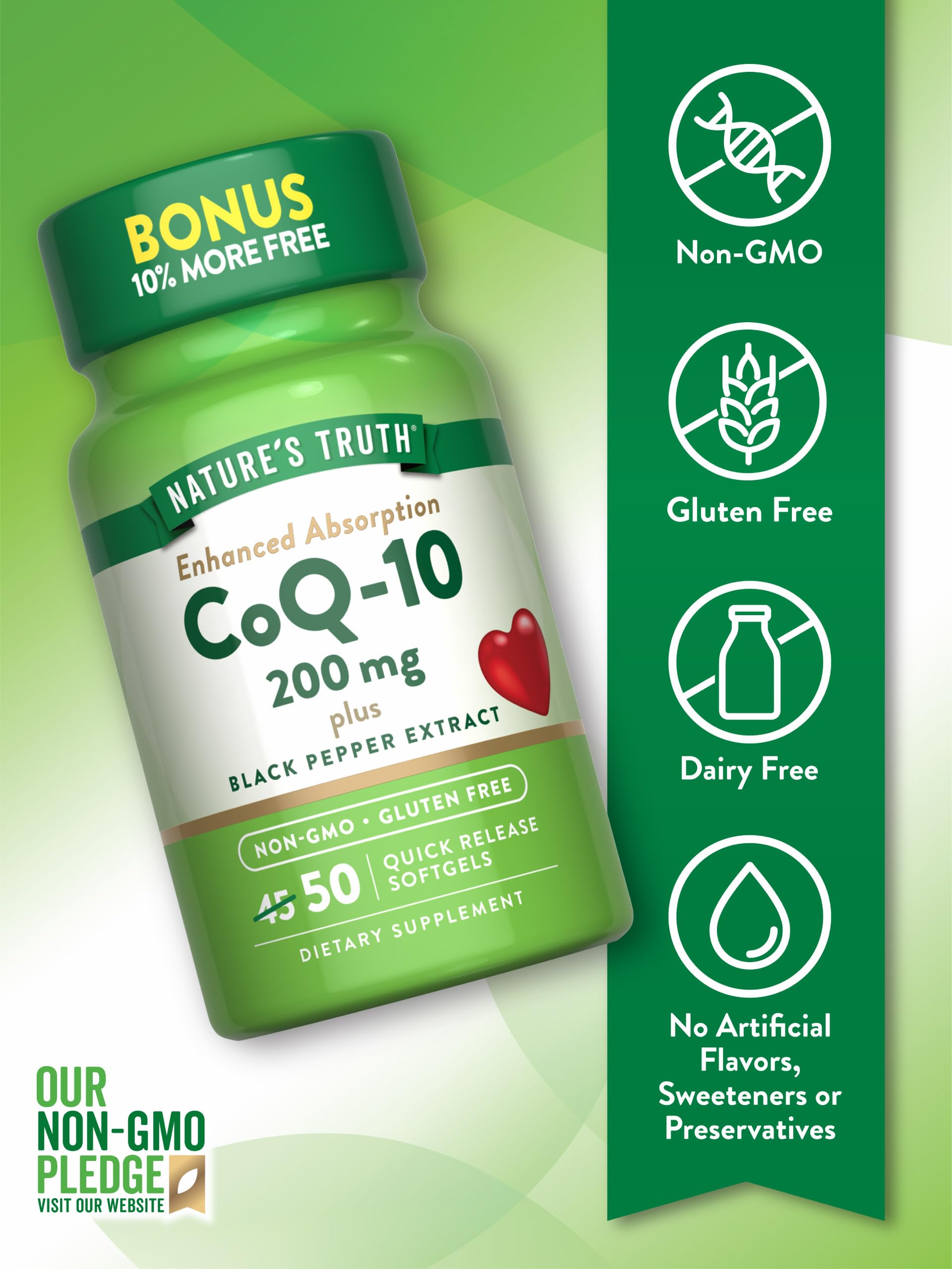 Foto 4 pulgar | Suplemento Nature's Truth Coq10, 200 Mg, Cápsulas Blandas, 50 Unidades - Venta Internacional.