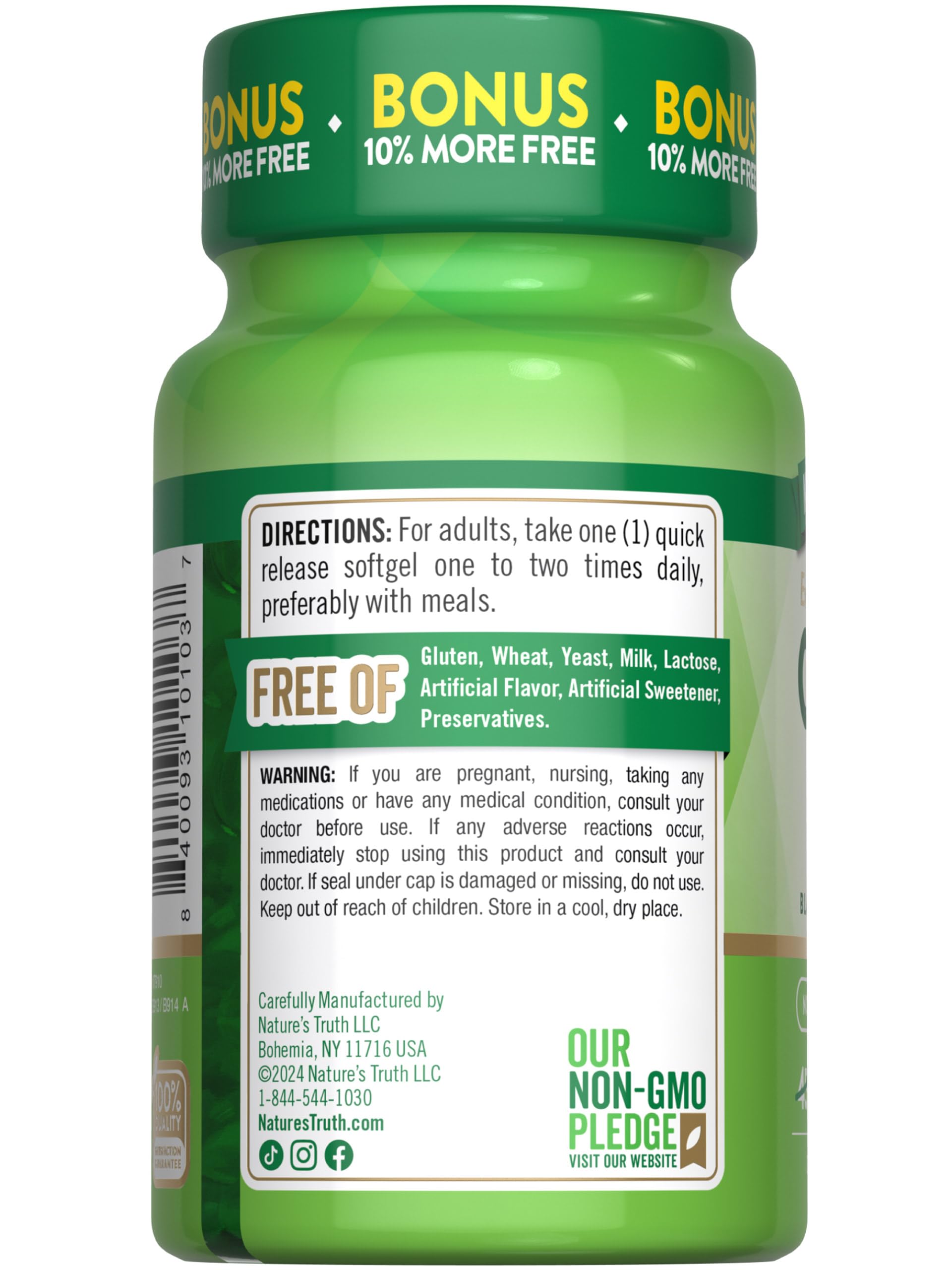 Foto 8 pulgar | Suplemento Nature's Truth Coq10, 200 Mg, Cápsulas Blandas, 50 Unidades - Venta Internacional.