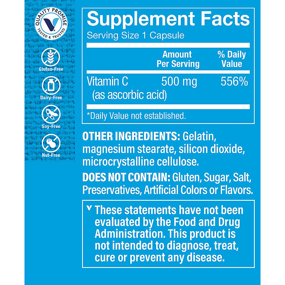 Foto 4 pulgar | Suplemento The Vitamin Shoppe De Vitamina C 500 Mg 100 Cápsulas - Venta Internacional.