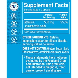 Foto 3 | Suplemento The Vitamin Shoppe De Vitamina C 500 Mg 100 Cápsulas - Venta Internacional.