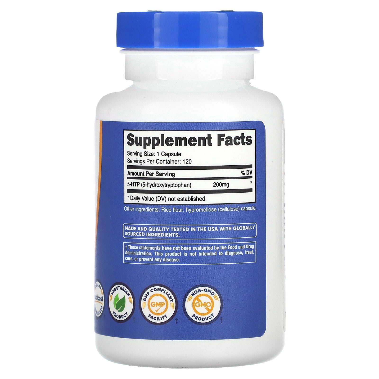 Foto 3 pulgar | Suplemento Nutricost 5-htp 200 Mg 120 Cápsulas - Venta Internacional.