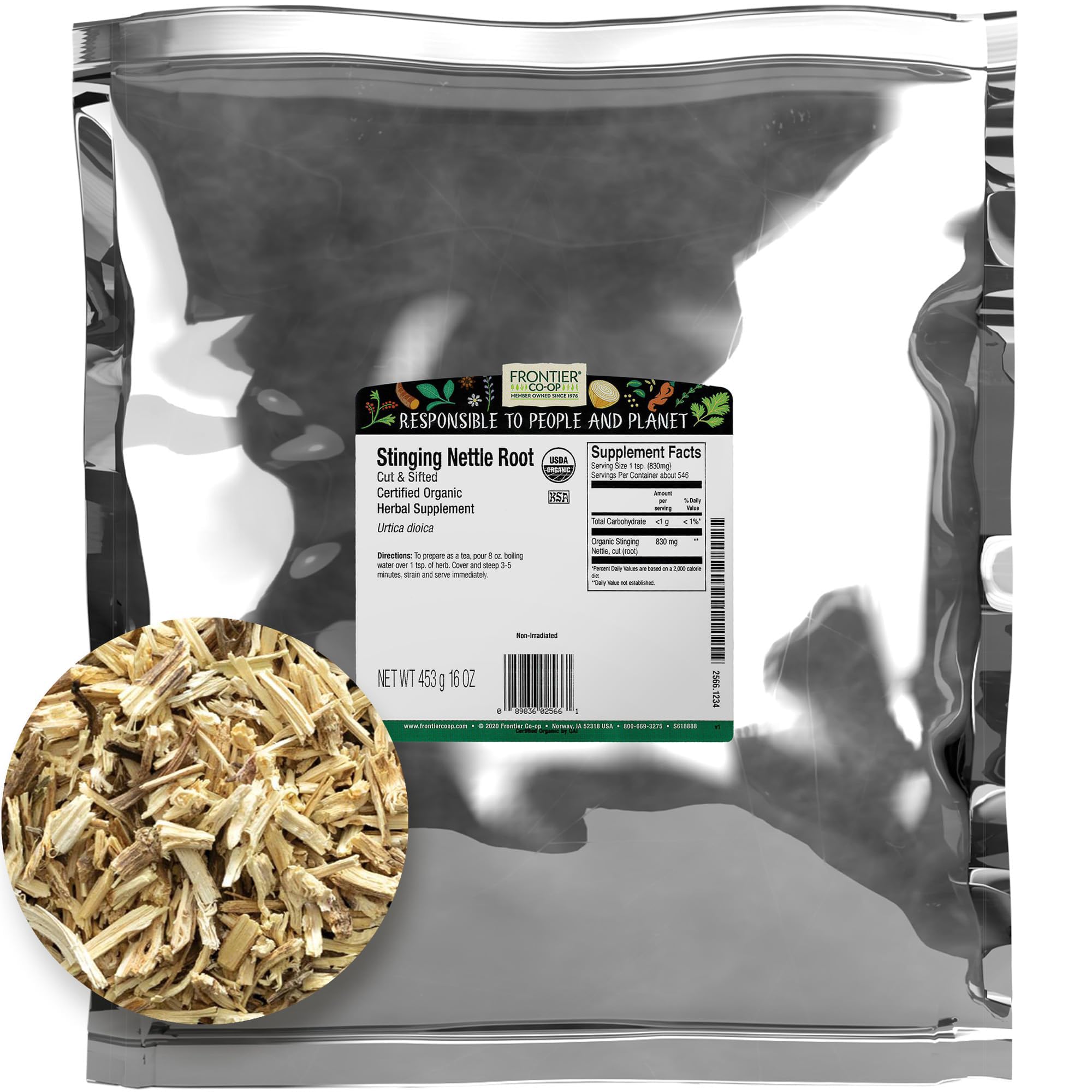 Foto 1 | Raíz De Ortiga Orgánica Tea Frontier Co-op, 454 G - Venta Internacional.