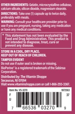 Foto 4 pulgar | Complementa The Vitamin Shoppe Dim 100 Mg Con Bioperine 120 Cápsulas - Venta Internacional.