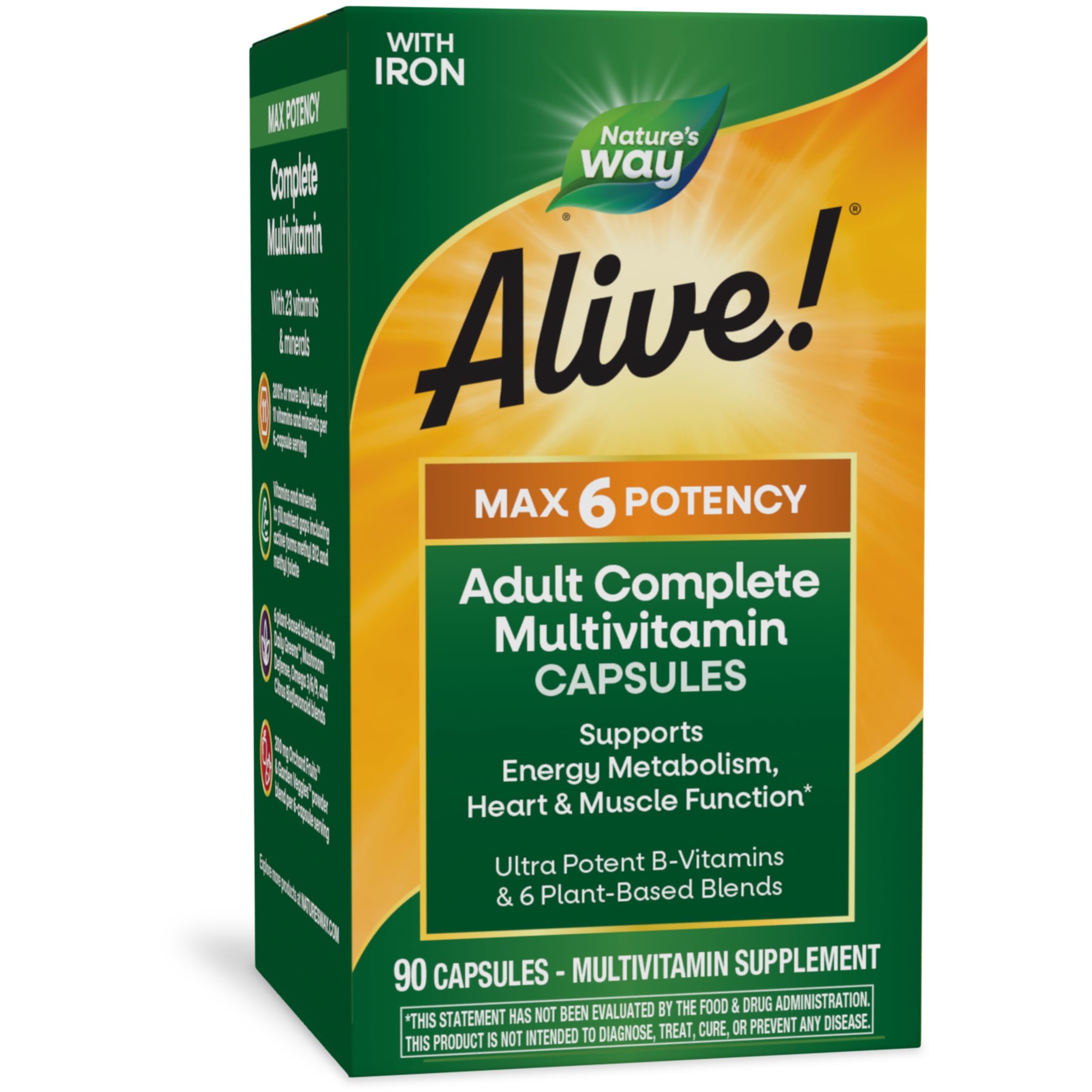 Foto 1 | ¡multivitamínico Nature's Way Alive! Max6 Potency Para Adultos, 90 Cápsulas - Venta Internacional.