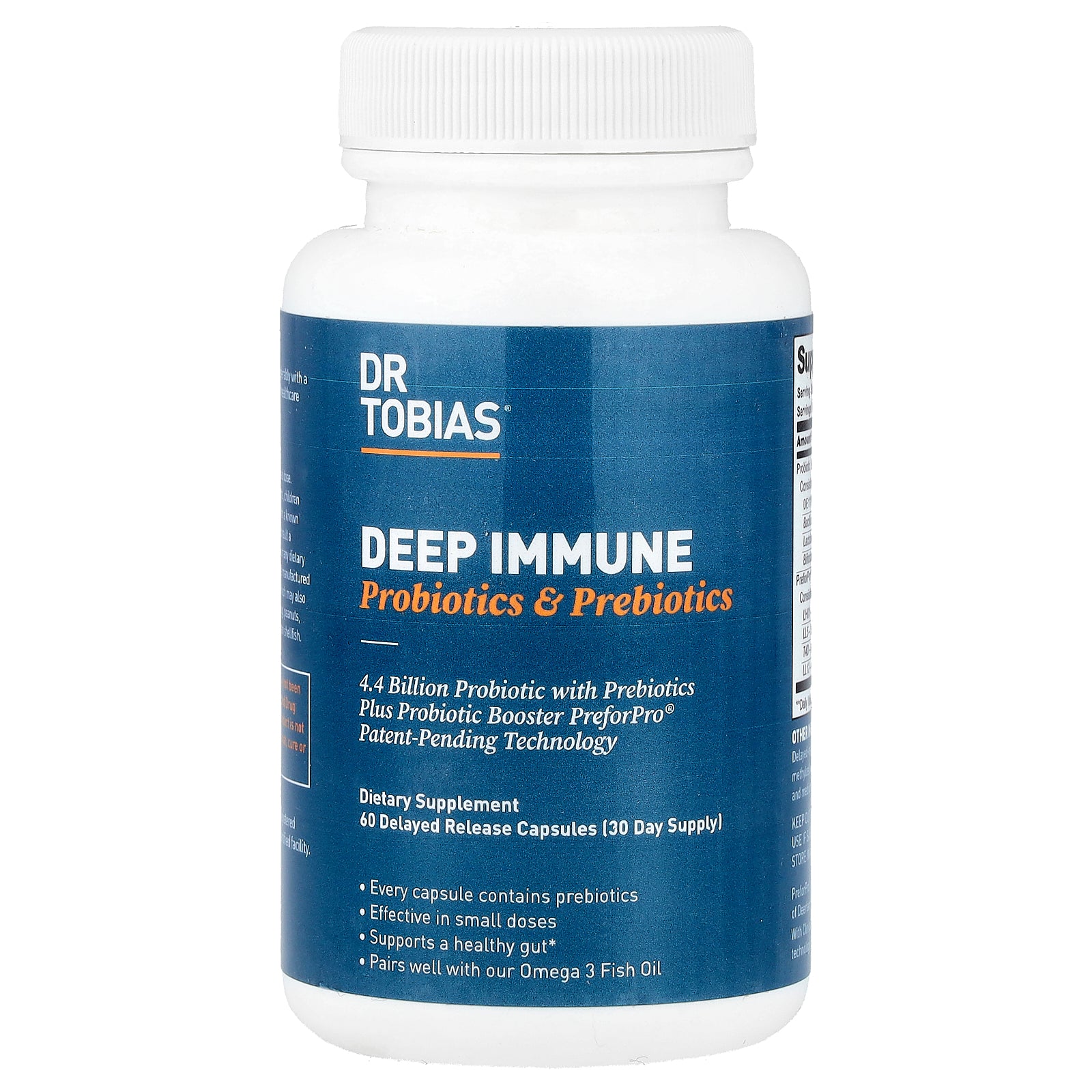 Foto 1 | Suplemento Dr. Tobias Deep Immune Probióticos Y Probióticos 60 Cápsulas - Venta Internacional.