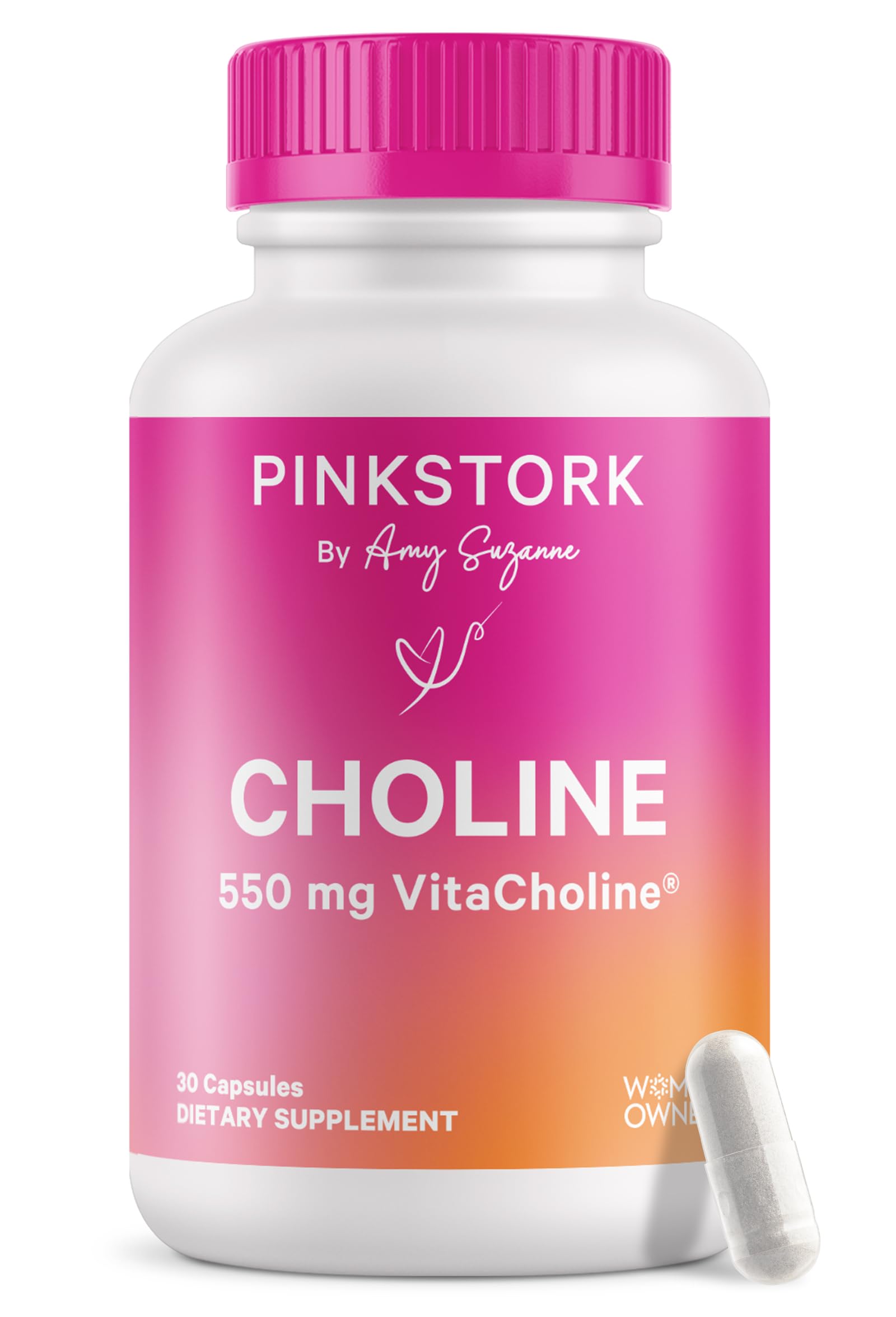 Foto 2 pulgar | Suplemento Pink Stork Choline 550 Mg De Bitartrato De Colina 30 Cápsulas - Venta Internacional.