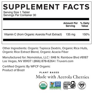 Foto 3 | Suplemento Truvani De Vitamina C Orgánica, 30 Porciones - Venta Internacional.