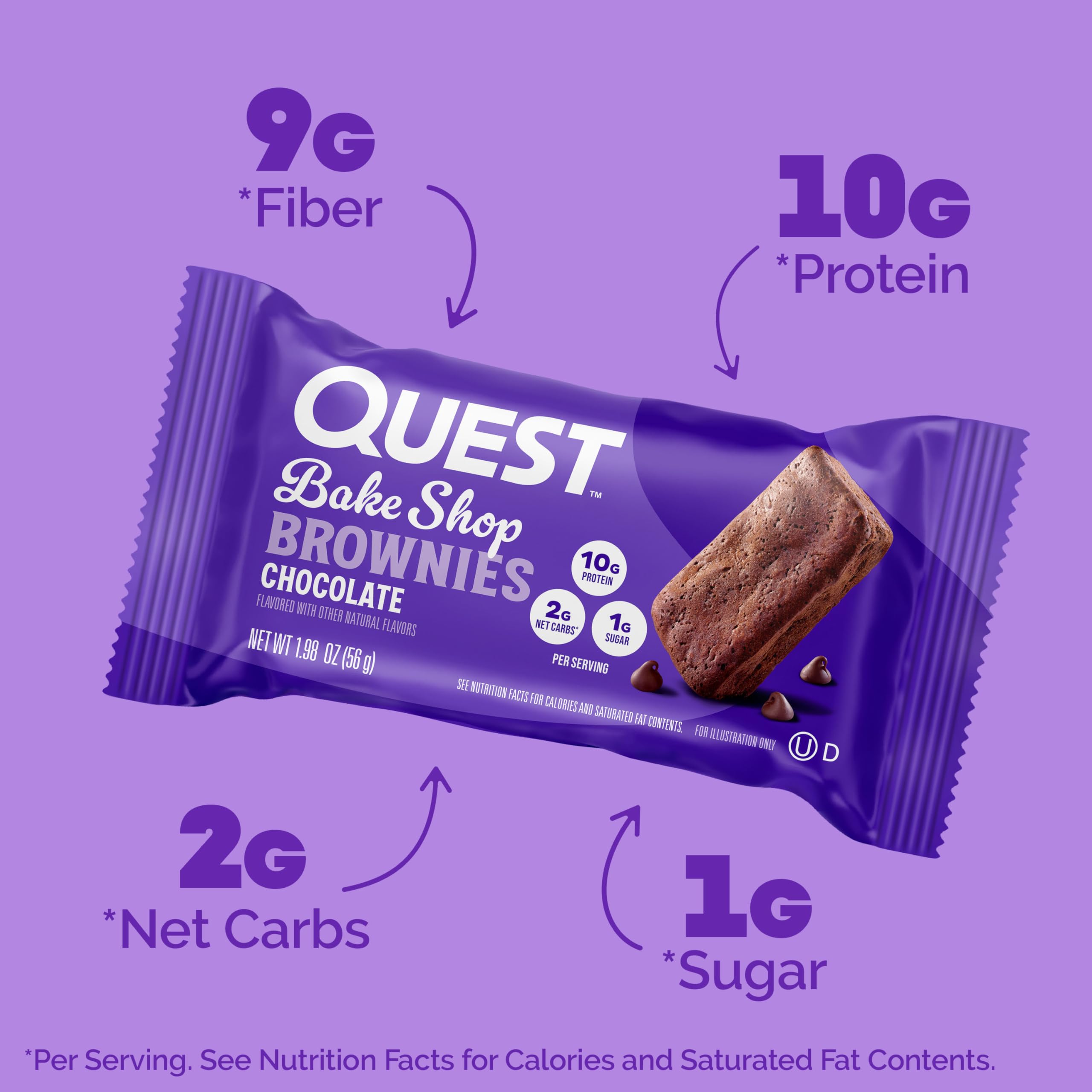 Foto 3 pulgar | Brownies De Chocolate Snack Quest Bake Shop, 4 Unidades - Venta Internacional.