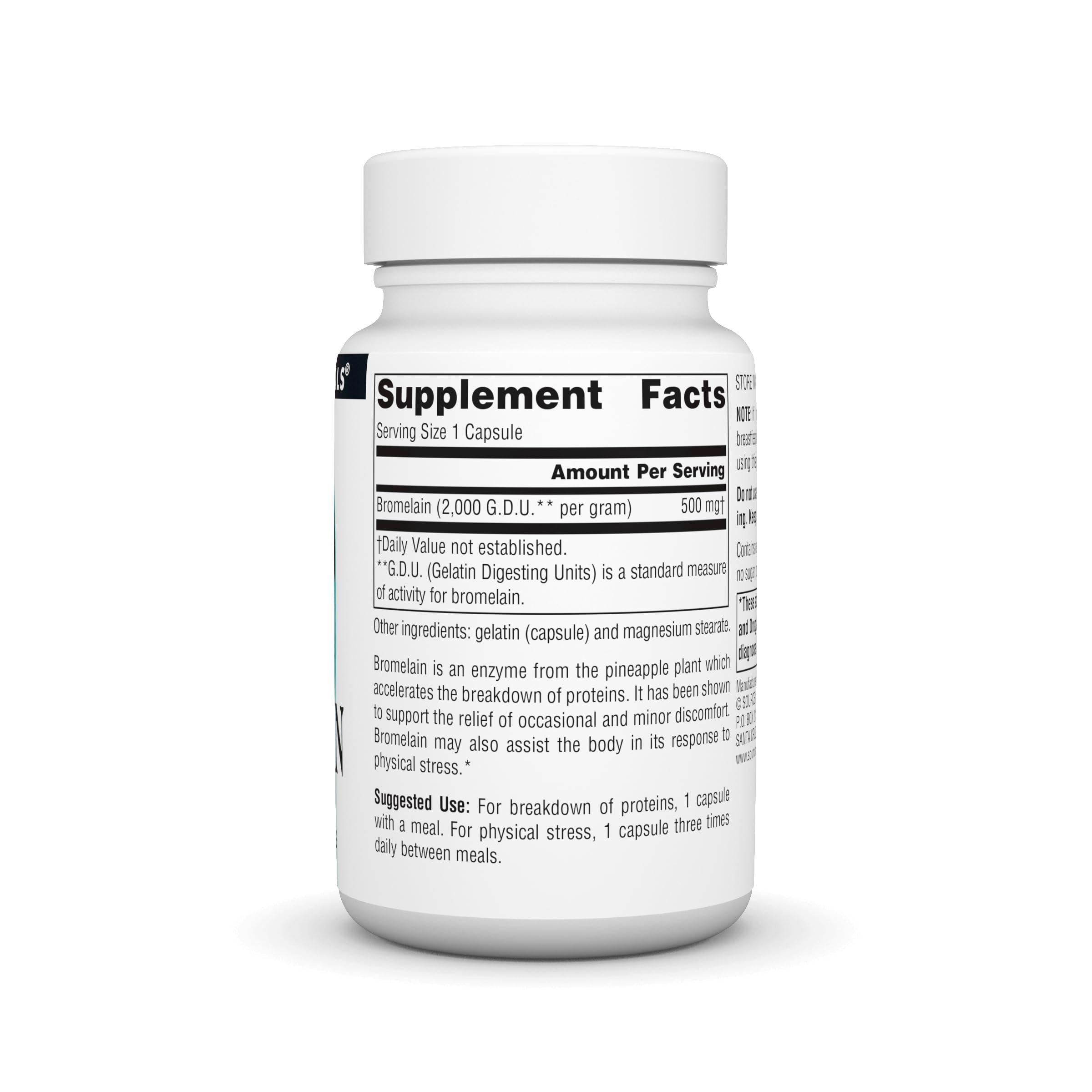 Foto 3 pulgar | Supplement Source Naturals Bromelina 500 Mg De Enzima De Piña - Venta Internacional.