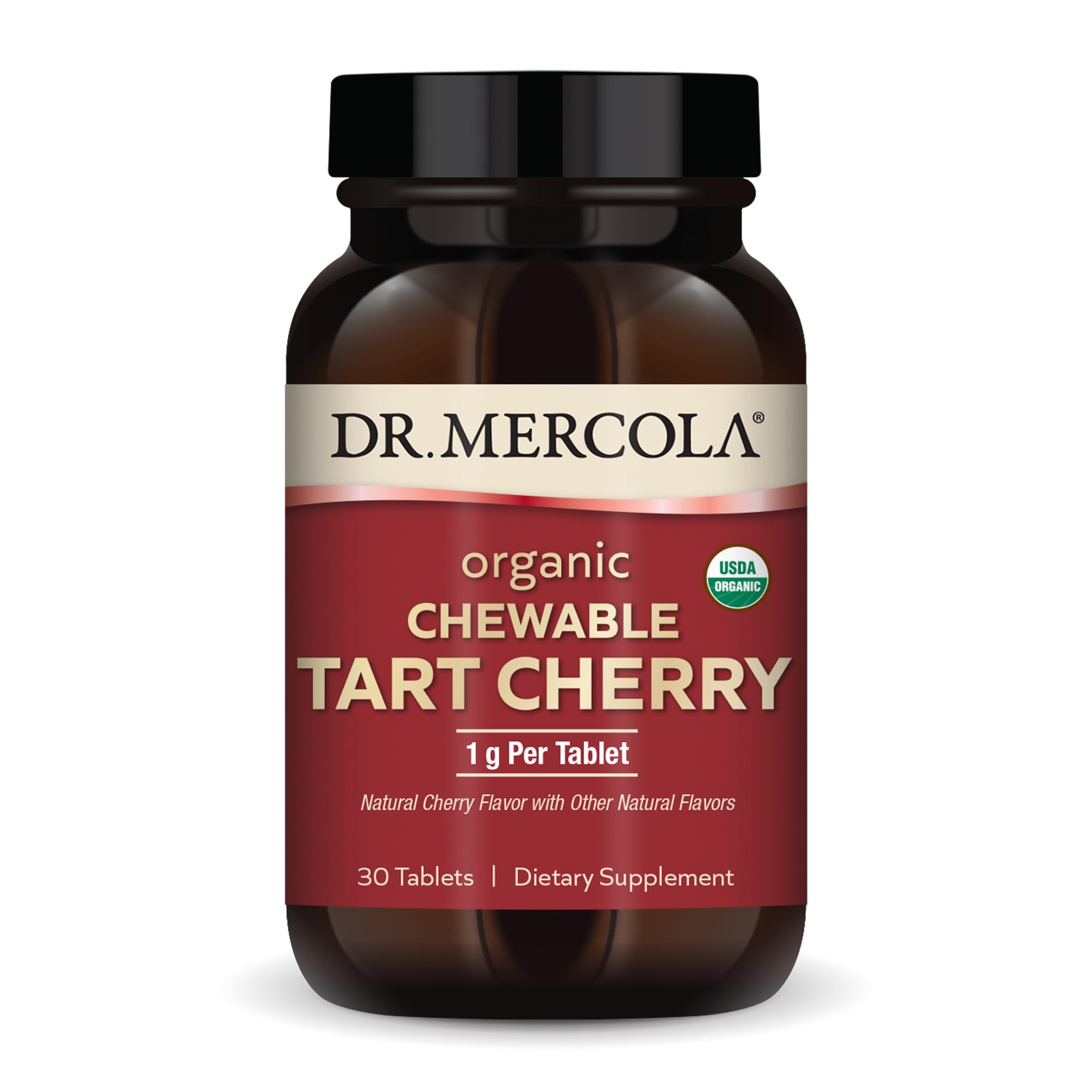 Foto 1 | Suplemento Dr. Mercola Tarta Orgánica Masticable De Cereza 30 Cápsulas - Venta Internacional.