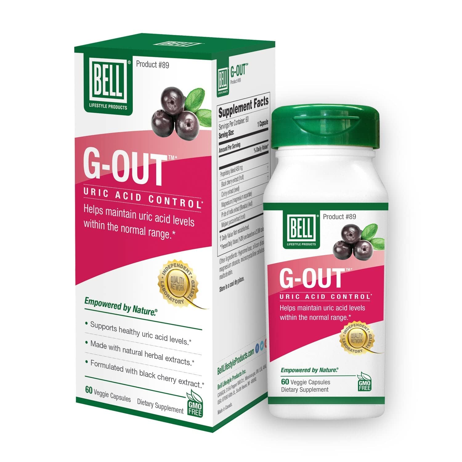 Foto 2 pulgar | Suplemento Bell G-out Uric Acid Cleanse 60 Cápsulas - Venta Internacional.